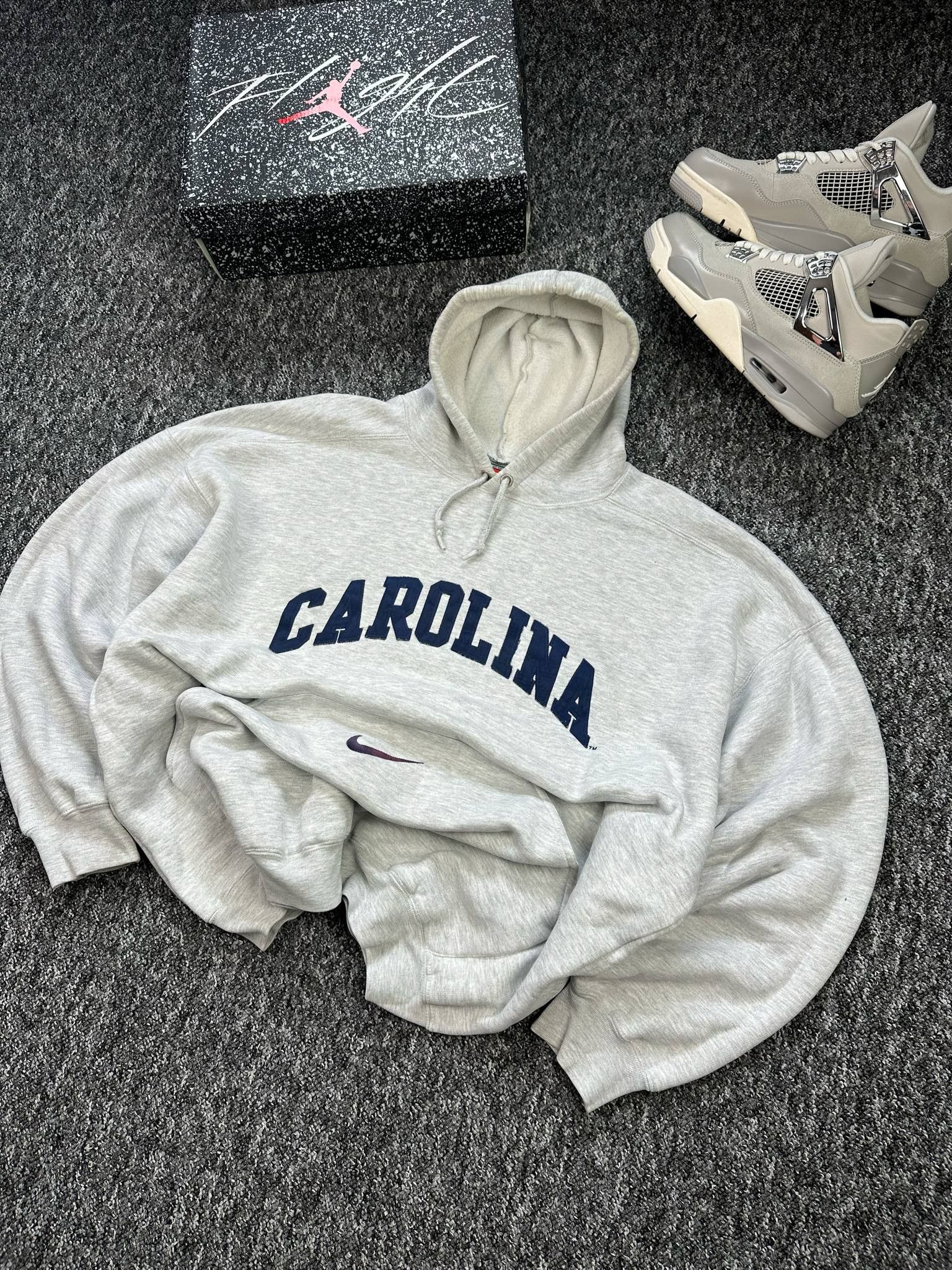 Japanese Brand × Nike × Vintage Sweatshirts hoodie Nike Carolina avant garde affliction logo Size US XL / EU 56 / 4 - 1 Thumbnail