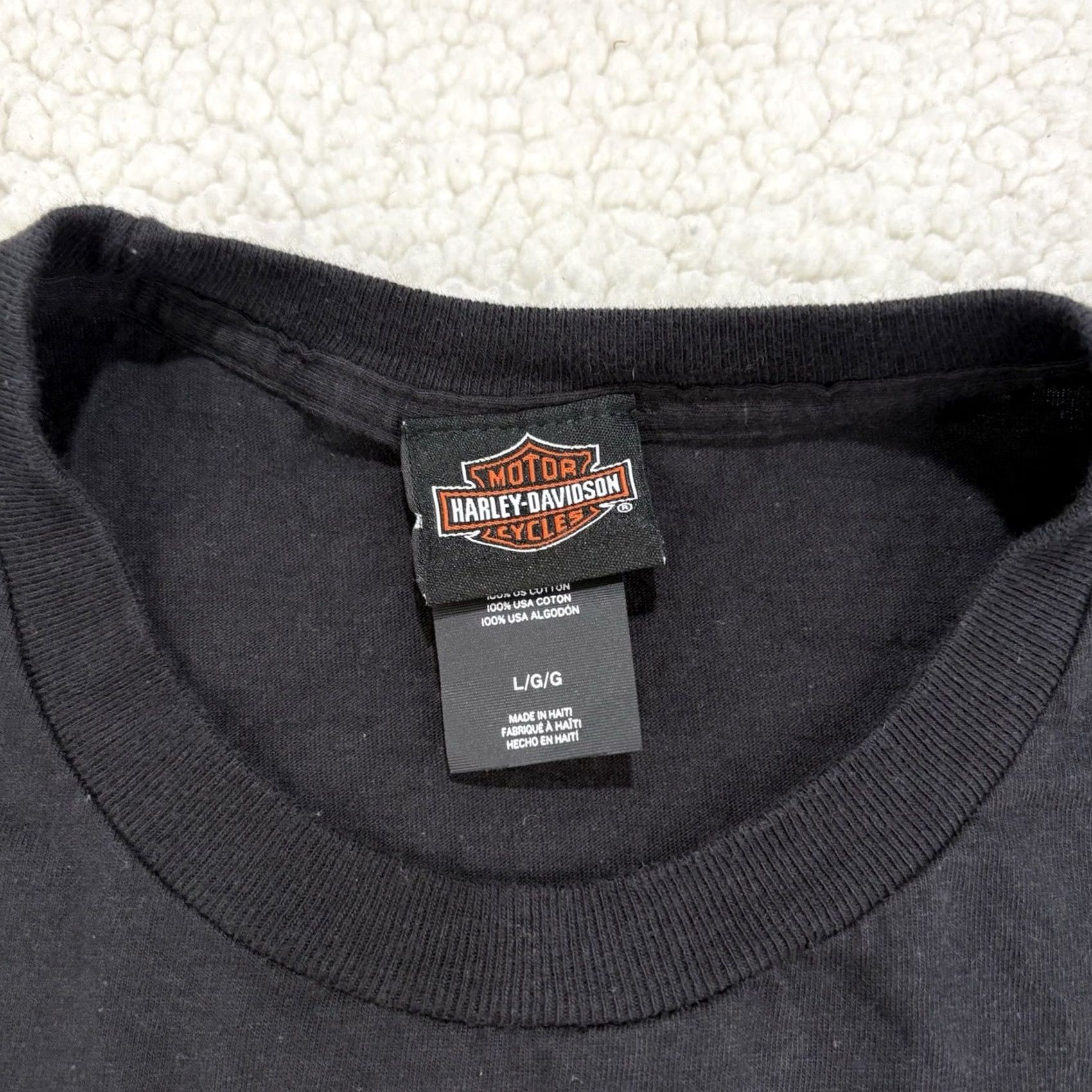 Harley Davidson HARLEY-DAVIDSON T-Shirt Men L Madison WI City Graphic Double-Sided Live Free Black Crew Neck Graphic Print Size US L / EU 52-54 / 3 - 3 Thumbnail