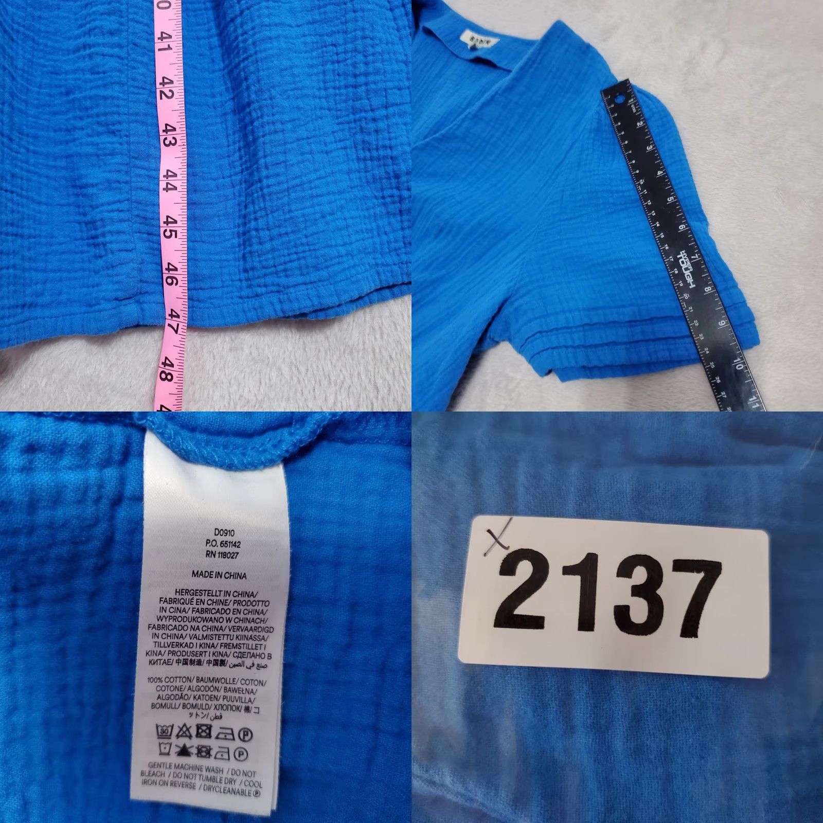 Boden VINTAGE Boden Maxi Dress Women 14R Blue Cotton Gauze Tiered Short Sleeve Pockets Boho Bohemian Cottagecore A-Line Maxi Womens 14 Blue Size 36" / US 14 / IT 50 - 9 Thumbnail