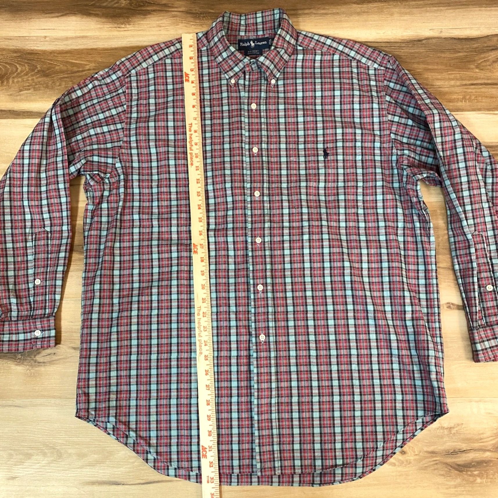 Ralph Lauren Ralph Lauren Button-Down Shirt Long Sleeve Plaid Cotton Red Men L Size US L / EU 52-54 / 3 - 5 Thumbnail