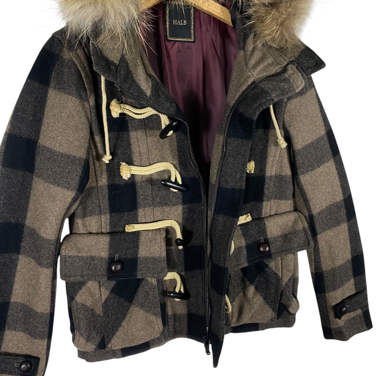 Japanese Brand × Vintage Vintage Halb Faux Fur Hoodie Wool Jacket Button M Size Size US M / EU 48-50 / 2 - 5 Thumbnail