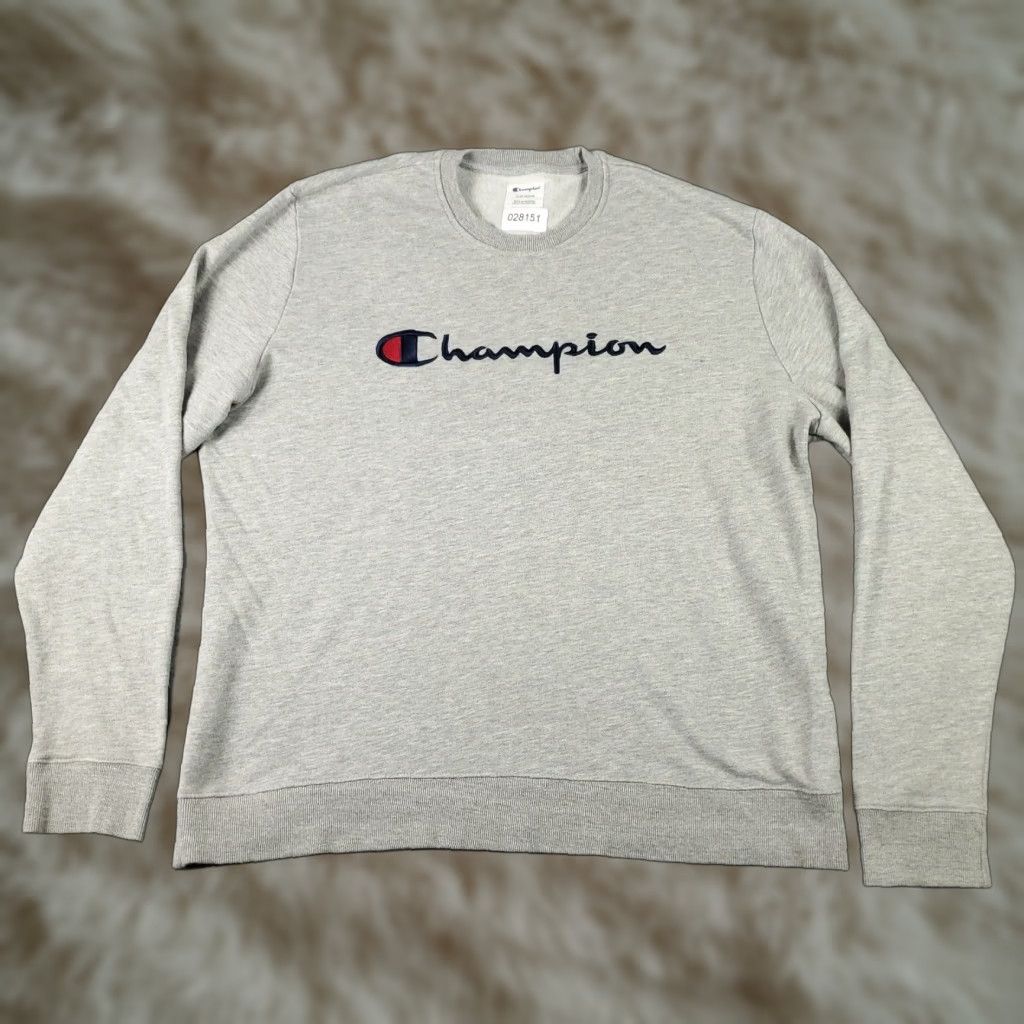 Champion VINTAGE Champion Sweater Pullover Long Sleeve Casual Men 2XL Gray Cotton Blend Logo Size US XXL / EU 58 / 5 - 1 Thumbnail