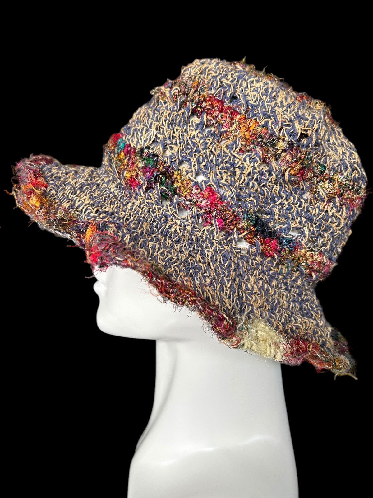 Japanese Brand × Kapital × Vintage TITICACA Crochet Knitted Custom Rare Bucket Hats ☠️☠️ Size ONE SIZE - 5 Thumbnail
