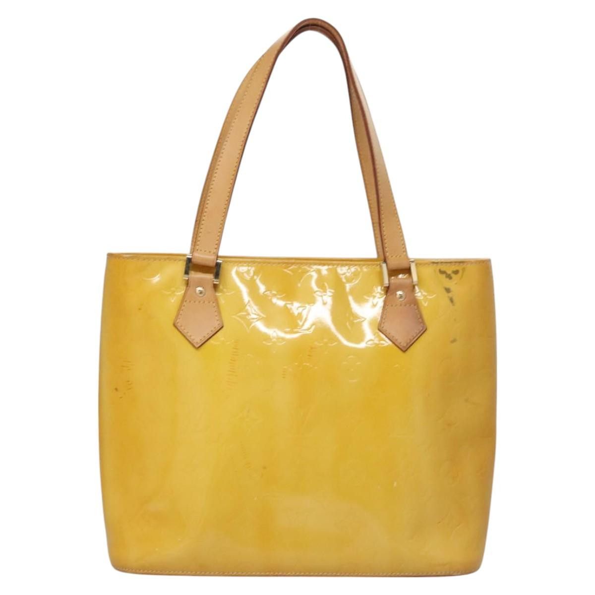 Louis Vuitton LOUIS VUITTON Monogram Vernis Houston Hand Bag Lime Yellow Size ONE SIZE - 2 Thumbnail