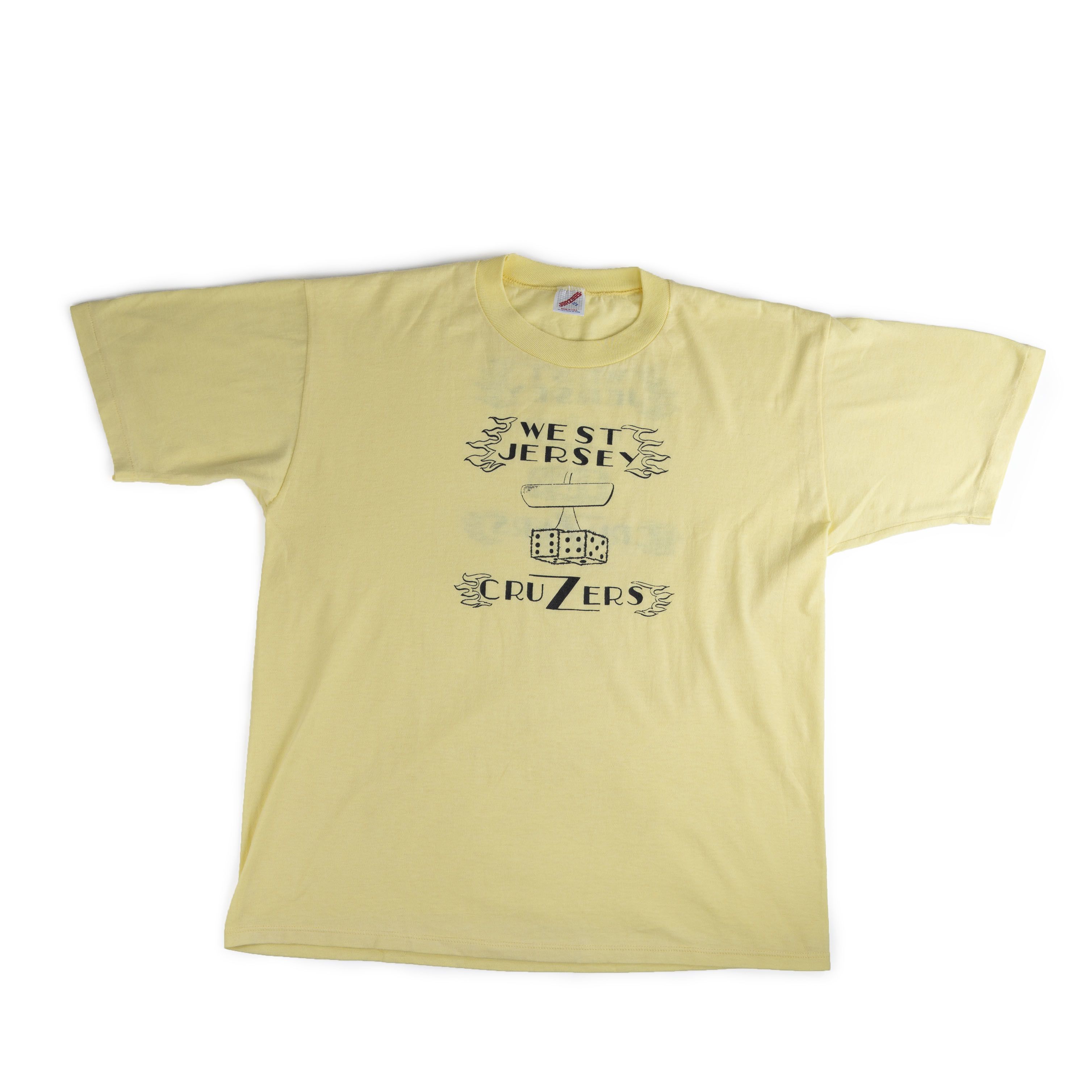 Image of Vintage 1980's West Jersey Cruzers Tee Shirt in Yellow, Men's (Size XL)