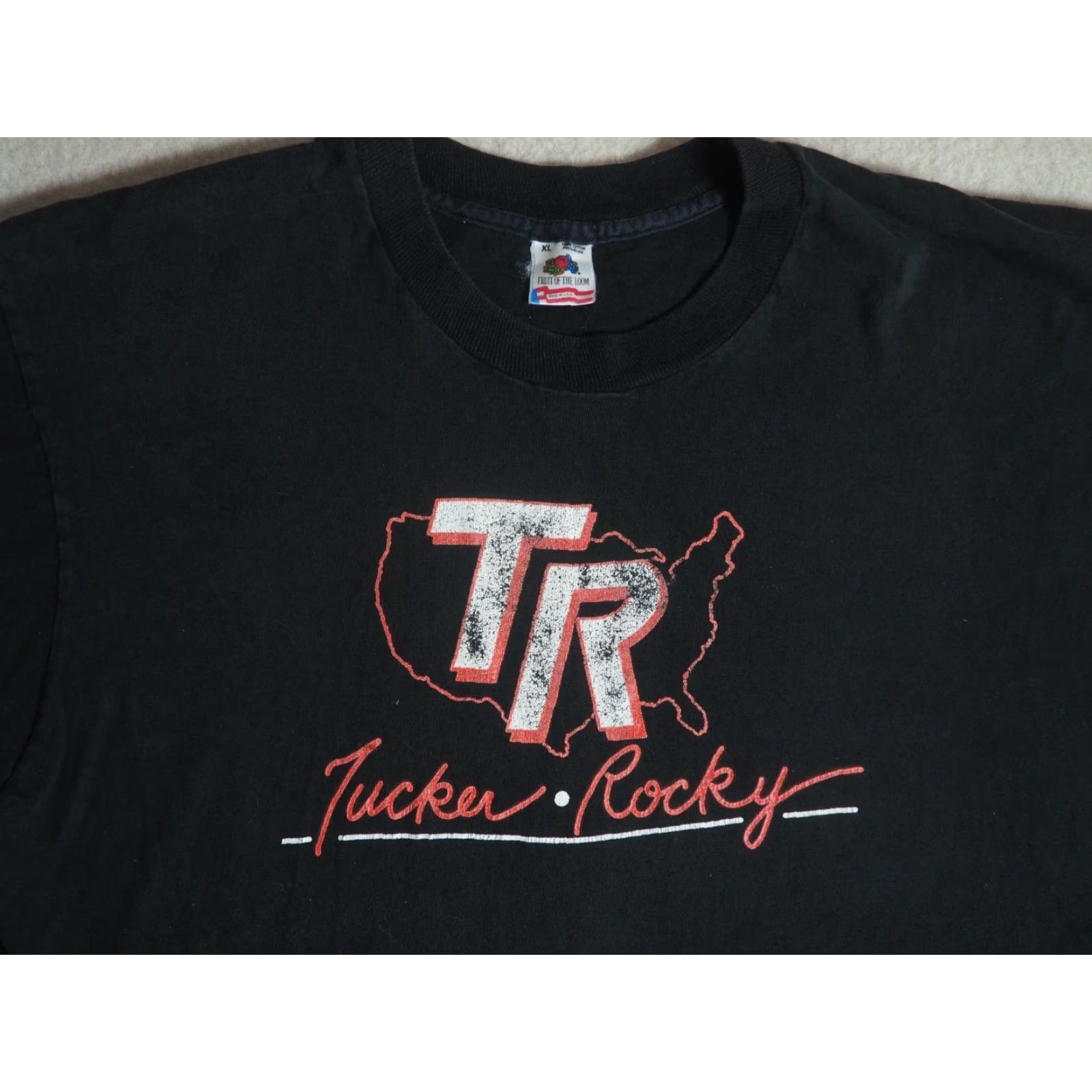 Fruit Of The Loom VTG 80s 90s Fruit of the Loom Tucker Rocky Moto MX Dirt Bike Promo Black Tee T-Shirt L Size US L / EU 52-54 / 3 - 2 Thumbnail