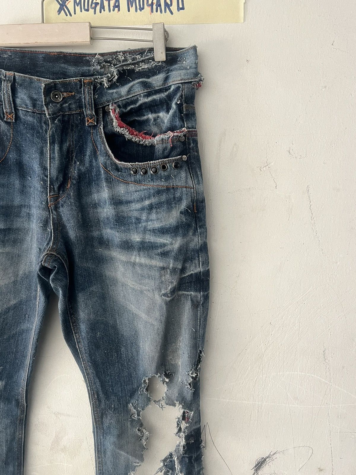 Hysteric Glamour SUPER THRASHED🔥SEMANTIC DESIGN RIPPED DENIM KURT KOBAIN Size US 33 - 6 Thumbnail