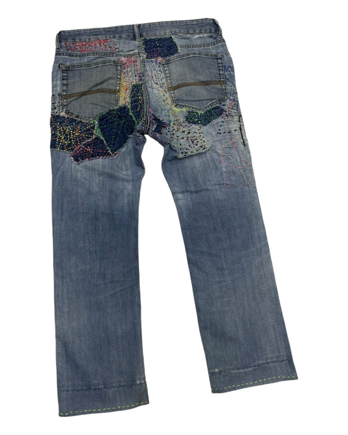 Japanese Brand Vintage Closshi Hand Knit Distressed Denim Jeans Size US 34 / EU 50 - 6 Thumbnail