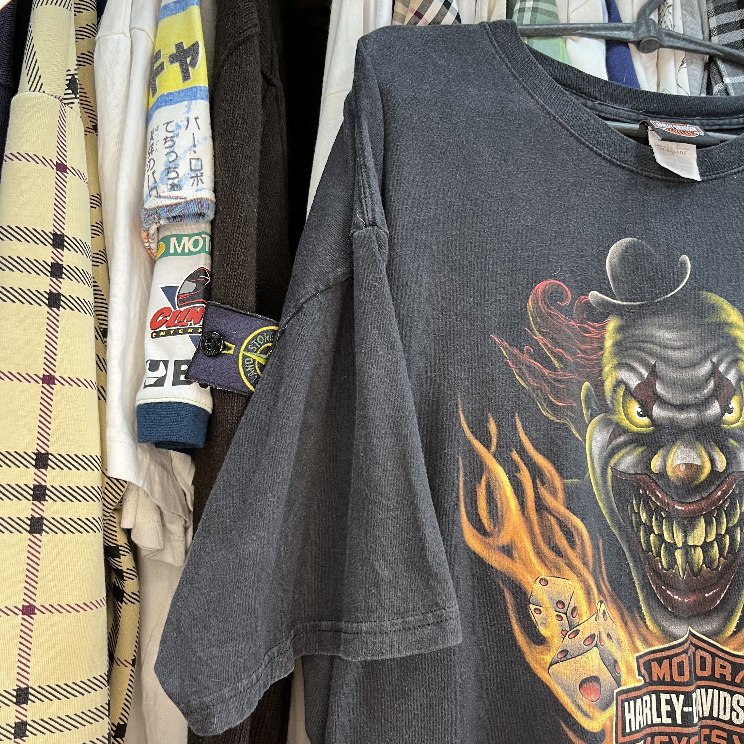Harley Davidson HARLEY DAVIDSON ARCHIVE SCARY CLOWN TEE 1990s - № 56 Size US XL / EU 56 / 4 - 12 Thumbnail