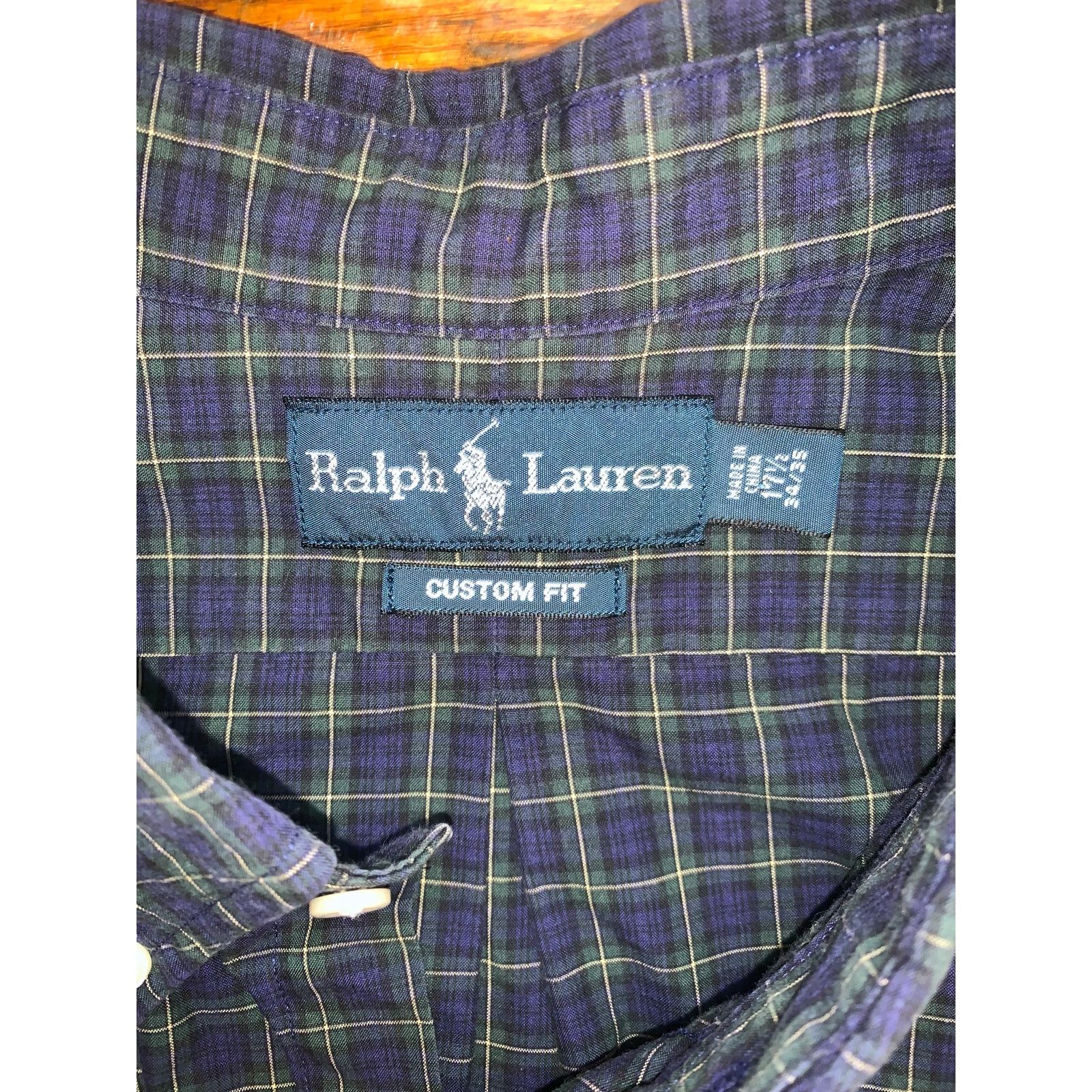 Ralph Lauren Ralph Lauren Custom Fit Shirt XL Navy Green Check 17.5 Size US XL / EU 56 / 4 - 4 Thumbnail