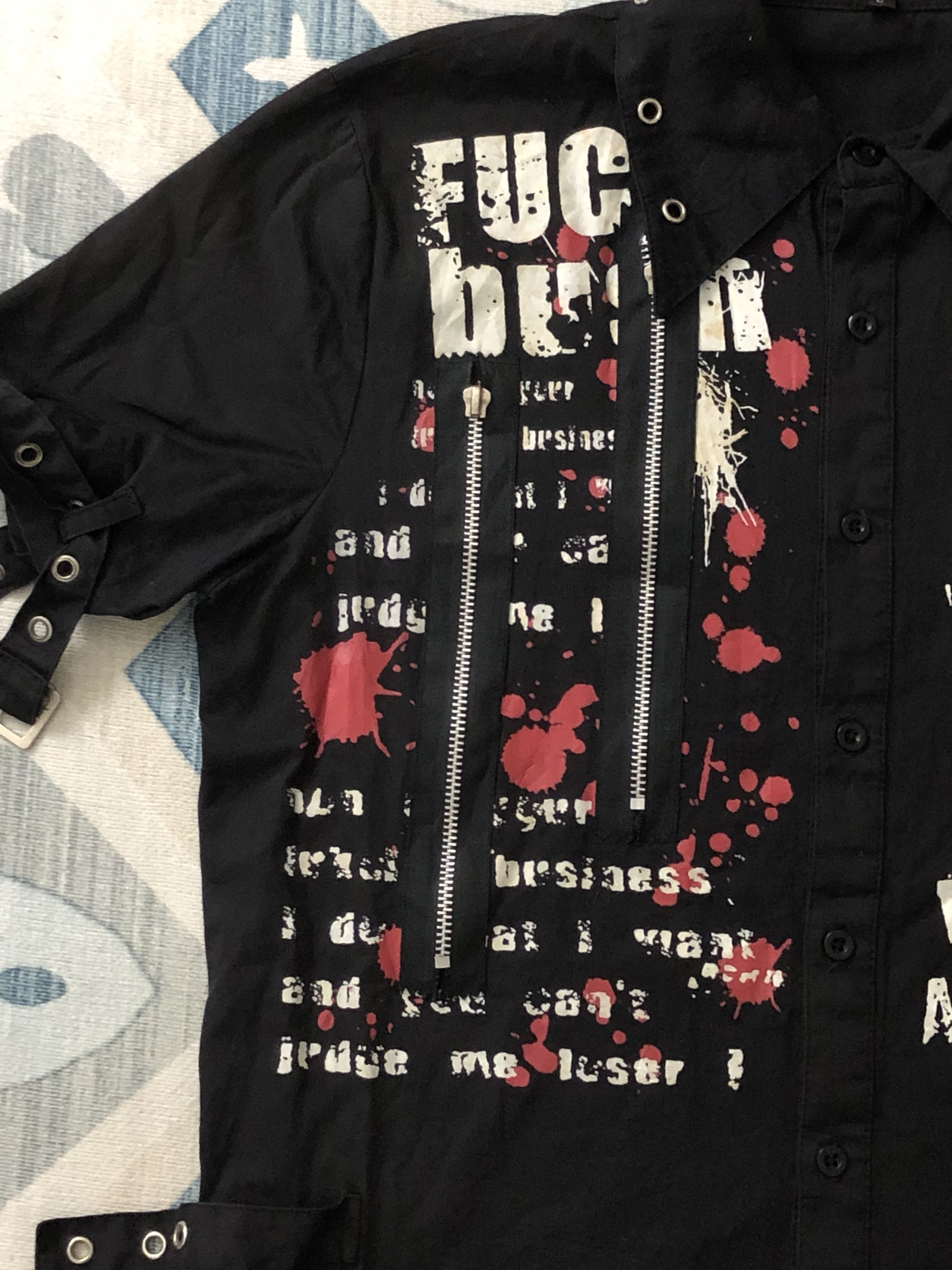 Japanese Brand RARE🔥GOTHIC LOLITA & PUNK SEDITIONARIES BUTTON UPS UNISEX Size US M / EU 48-50 / 2 - 6 Thumbnail