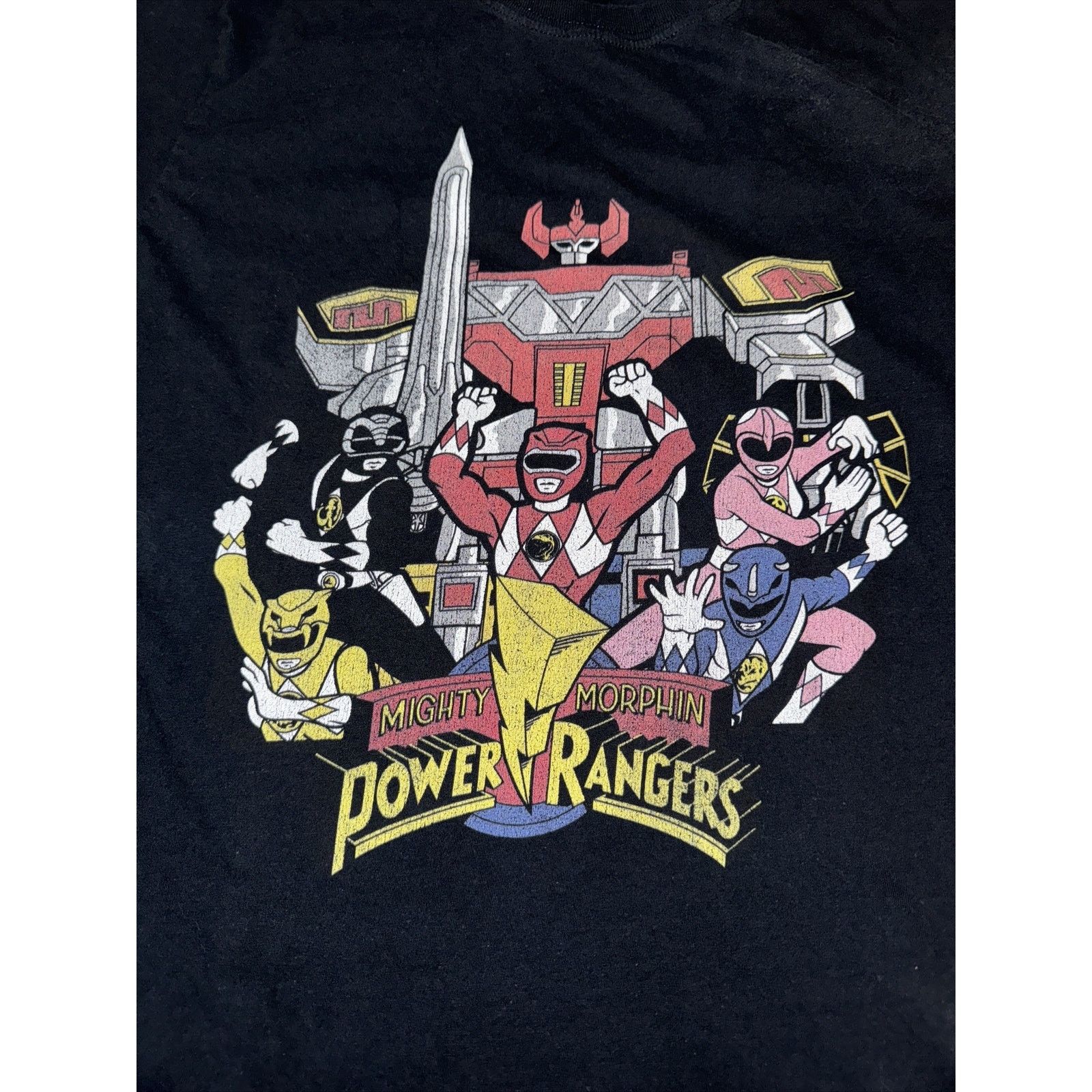Band Tees × Vintage Might Morphing Power Rangers T-Shirt Black Medium 19x25 90s Size US M / EU 48-50 / 2 - 2 Thumbnail