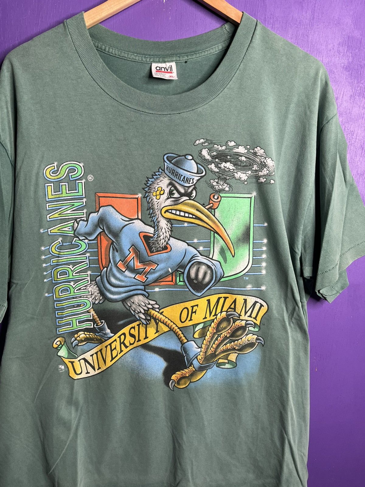 Other Vintage 90s Miami hurricanes mascot t-shirt Size US XL / EU 56 / 4 - 3 Thumbnail