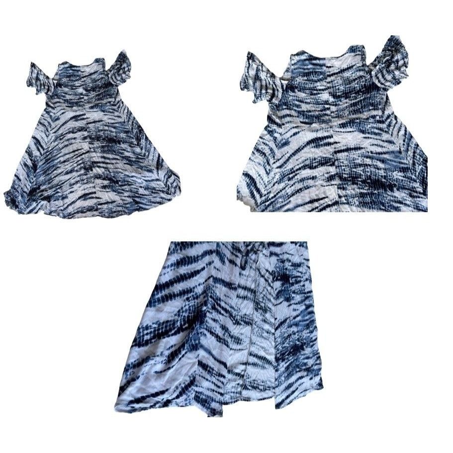 Torrid Torrid Blue Tie Dye Gauze Cold Shoulder Wrap Midi Dress 1X Size XXL / US 16-18 / IT 52-54 - 9 Thumbnail