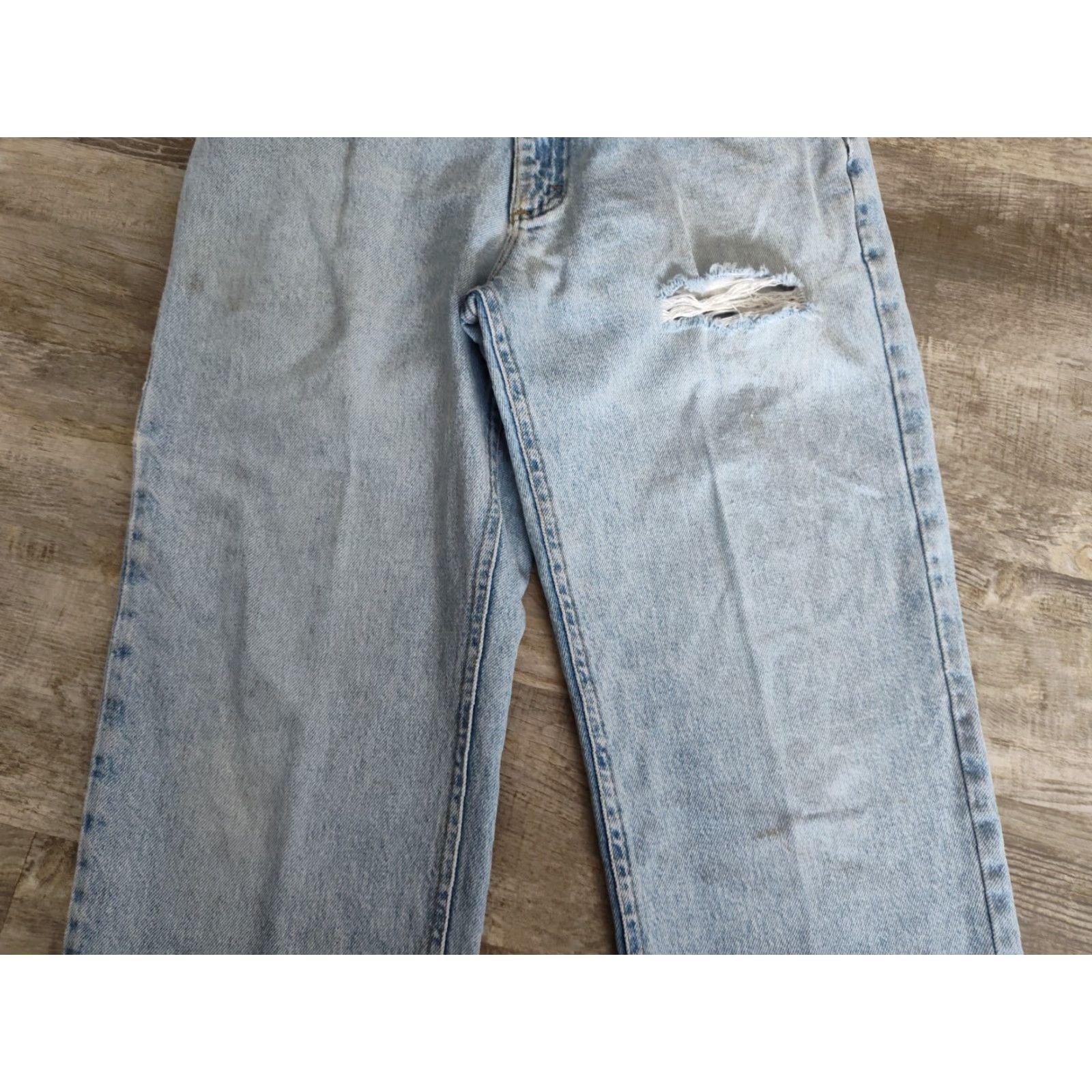 Lee VINTAGE Lee Jeans Mens 32x30 Denim Straight Leg Light Wash 90s Bohemian Casual Size US 32 / EU 48 - 5 Thumbnail