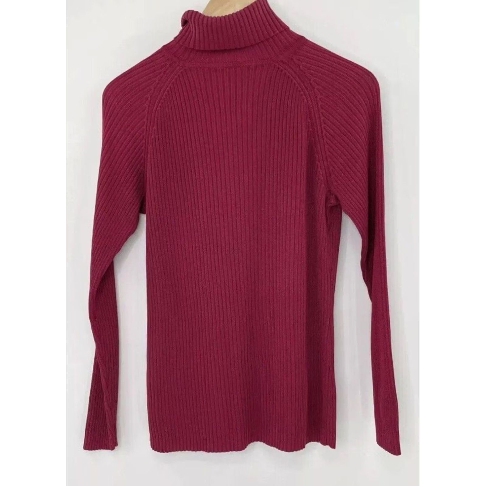 Vintage VINTAGE Caslon Plus Size 100% Silk Red Ribbed Turtleneck Sweater 1x, Classic, Runs Small Size XL / US 12-14 / IT 48-50 - 2 Thumbnail