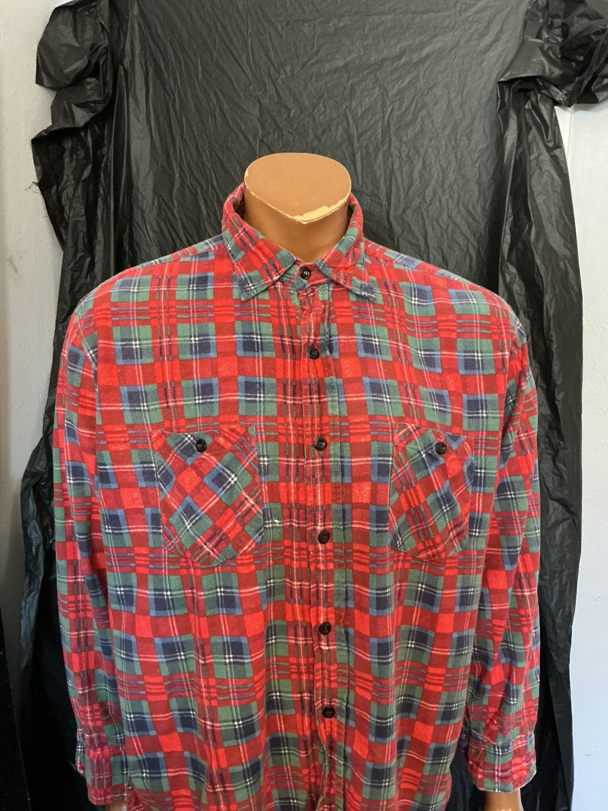 JCPenney Vintage 70s 80s JCPenney Plaid Printed L/S Flannel Shirt Size US XL / EU 56 / 4 - 11 Thumbnail