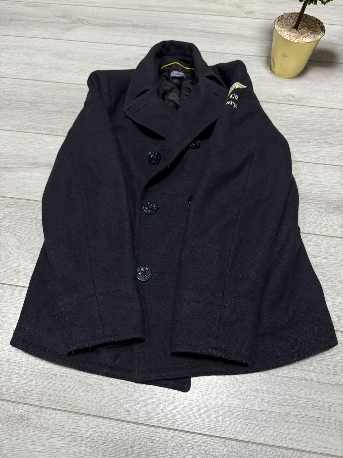 Polo Ralph Lauren POLO wool double breasted pea coat buttons jacket anchor Size US L / EU 52-54 / 3 - 11 Thumbnail