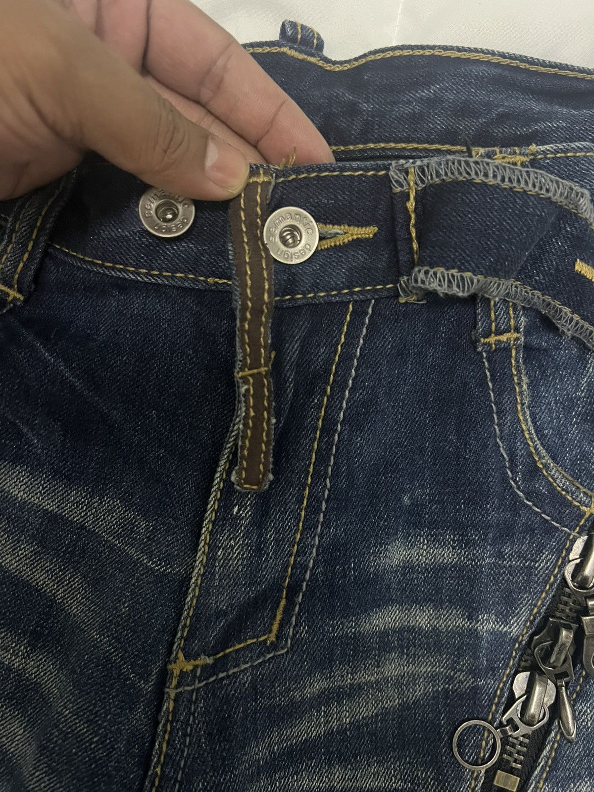 14th Addiction × Japanese Brand × semanticdesign SEMANTIC DESIGN DENIM FLARE JEANS LEATHER TRIMMED Size US 33 - 8 Thumbnail