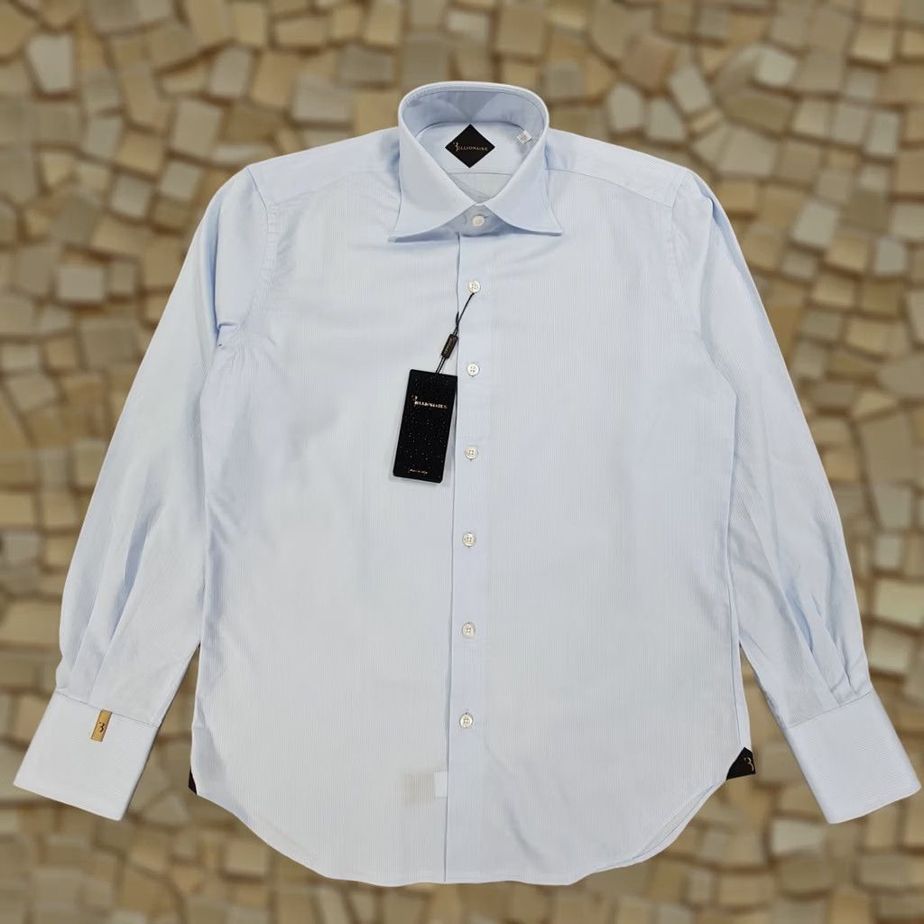 Vintage Billionaire Couture Mens Shirt Light Blue Large 16 Cotton Button Up Shirt 100% Cotton Italy Adults Regular Mens Blue 16 Size US L / EU 52-54 / 3 - 1 Thumbnail