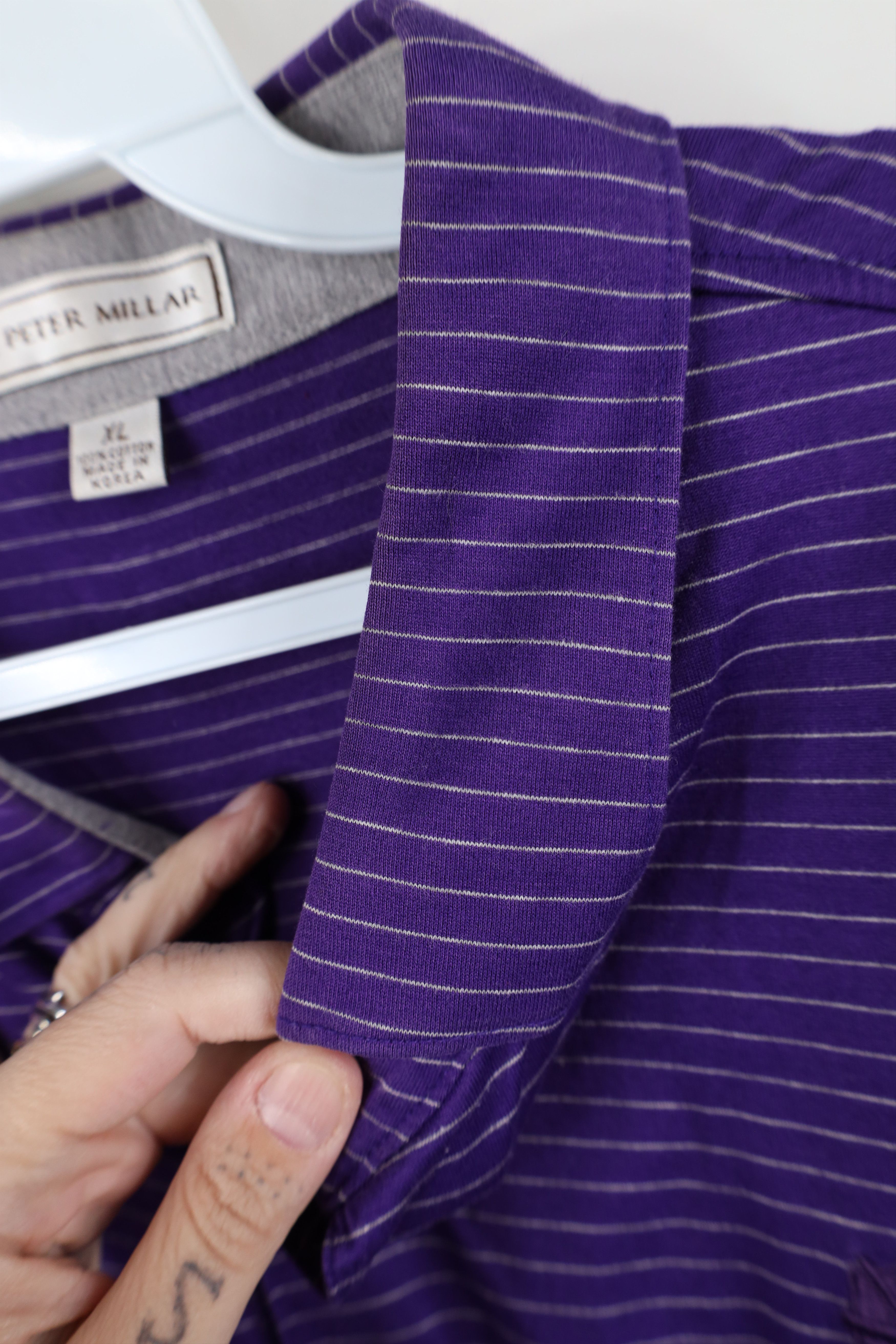 Peter Millar Peter Millar Cotton Knit Collared Golf Polo Shirt Purple Size US XL / EU 56 / 4 - 8 Thumbnail