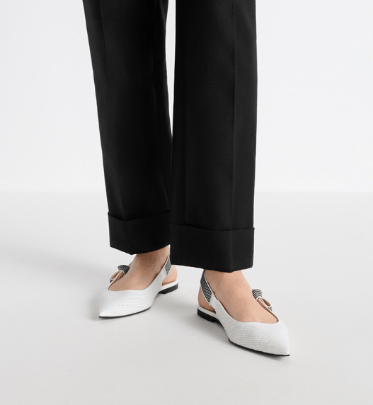Dior o1w1db10426 KCF009 Toujours Slingback Flats in White Size US 8 / IT 38 - 5 Thumbnail