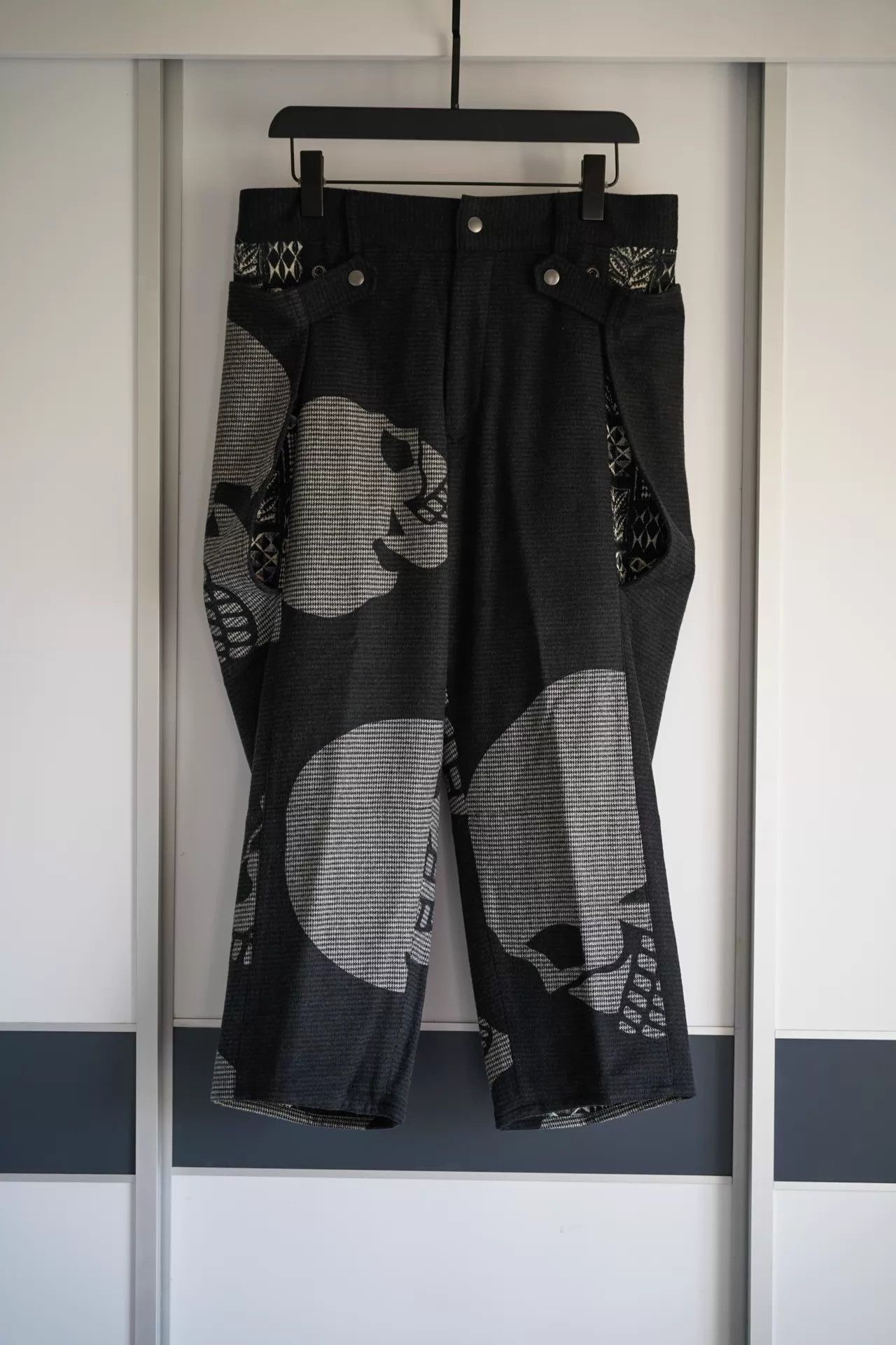 Yohji Yamamoto Yohji Yamamoto 14AW Pour Homme Skull Full Print Wide Leg Pants Size US 32 / EU 48 - 1 Thumbnail