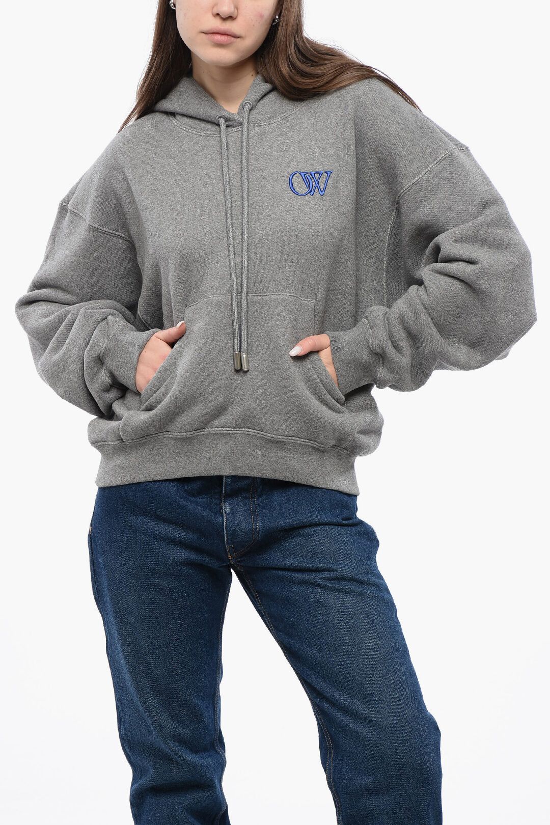 Off-White og1mm1125 Cotton Hoodie in Grey Size XXS / US 00 / IT 34 - 1 Thumbnail