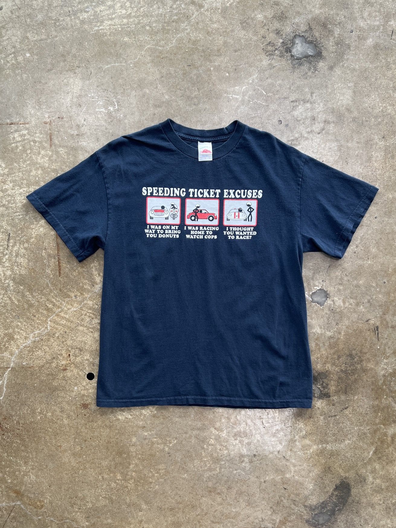 Vintage Vintage Y2K Speeding Ticket Race Funny Cop Comic Tee Large Size US L / EU 52-54 / 3 - 2 Thumbnail