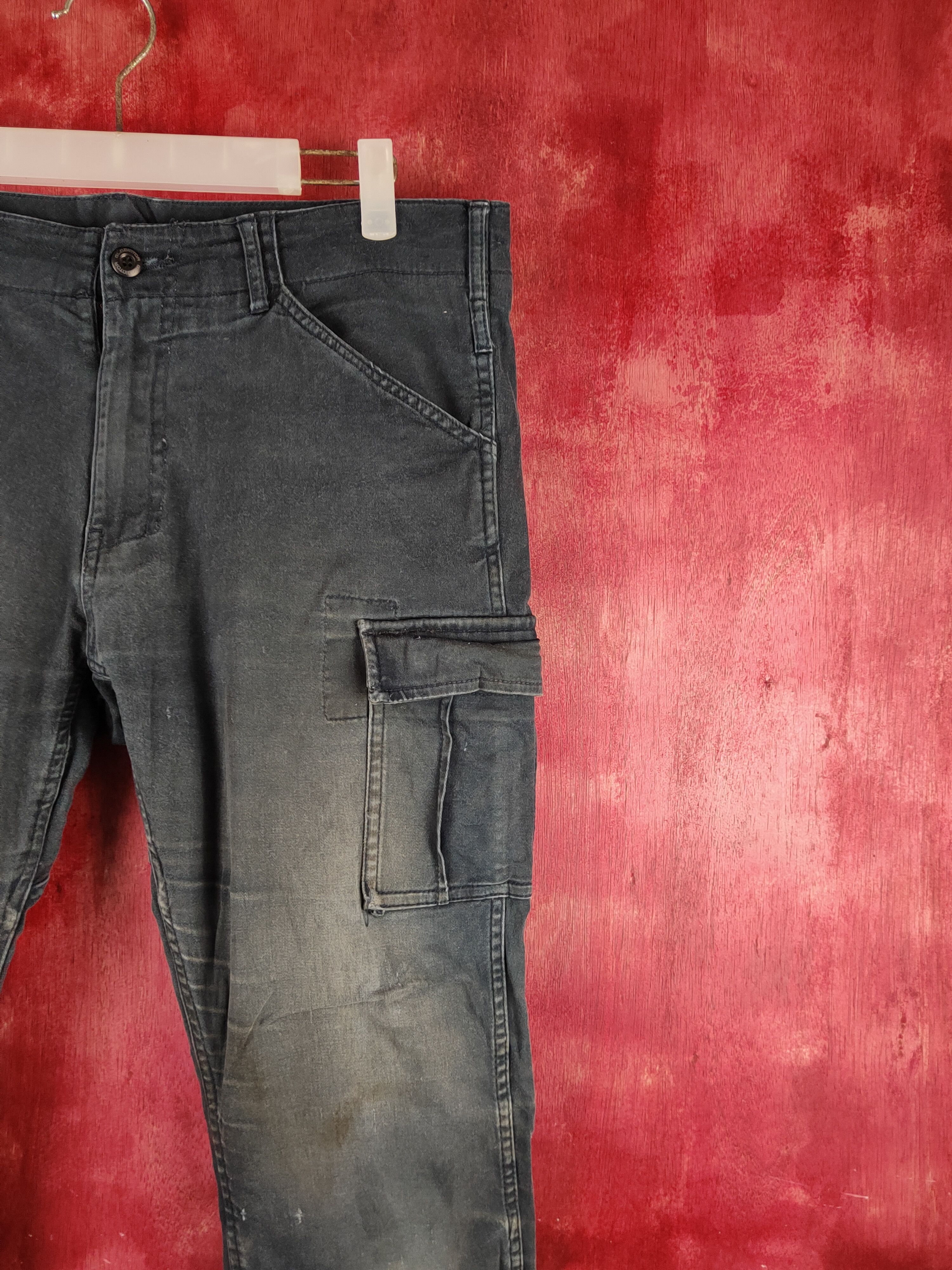 Japanese Brand Gladiator Blue Faded Multipocket Tactical Cargo Pants #S1452 Size US 35 - 5 Thumbnail