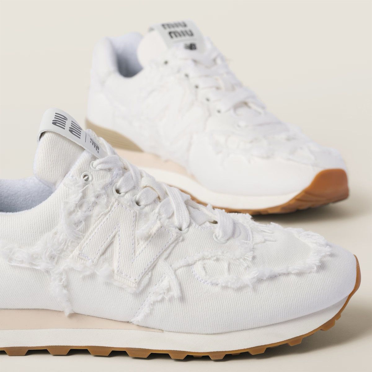 Miu Miu New Balance 574 x Miu Miu denim sneakers Size US 8 / EU 41 - 7 Thumbnail