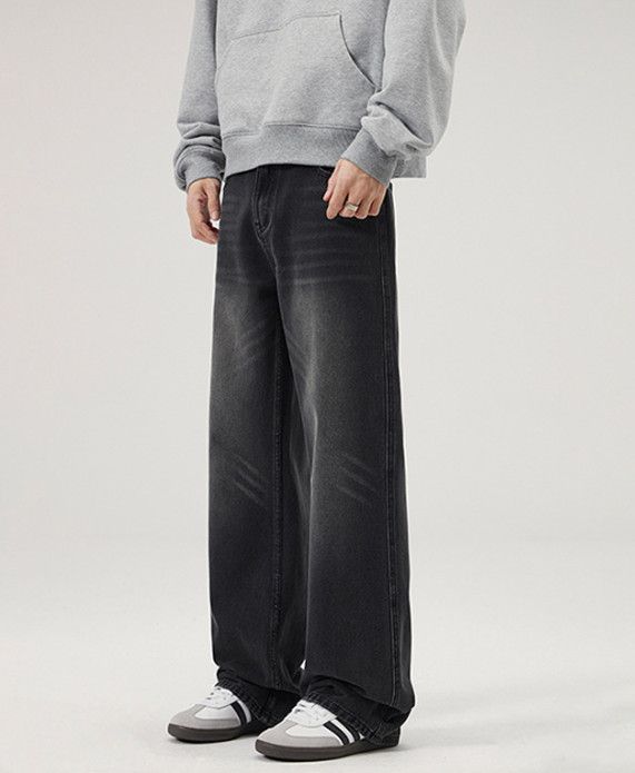Vintage Retro distressed washed straight-leg baggy jeans for men Size US 32 / EU 48 - 2 Thumbnail