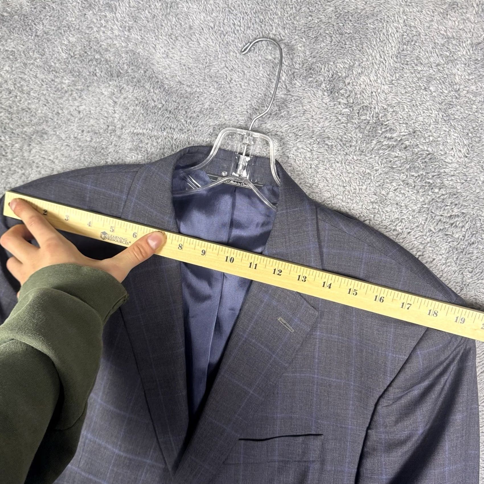 Jack Victor Jack Victor Loro Piana Suit Men 42R 37R Super 120s Wool Windowpane Luxor CT 2pc Size 42R - 5 Thumbnail