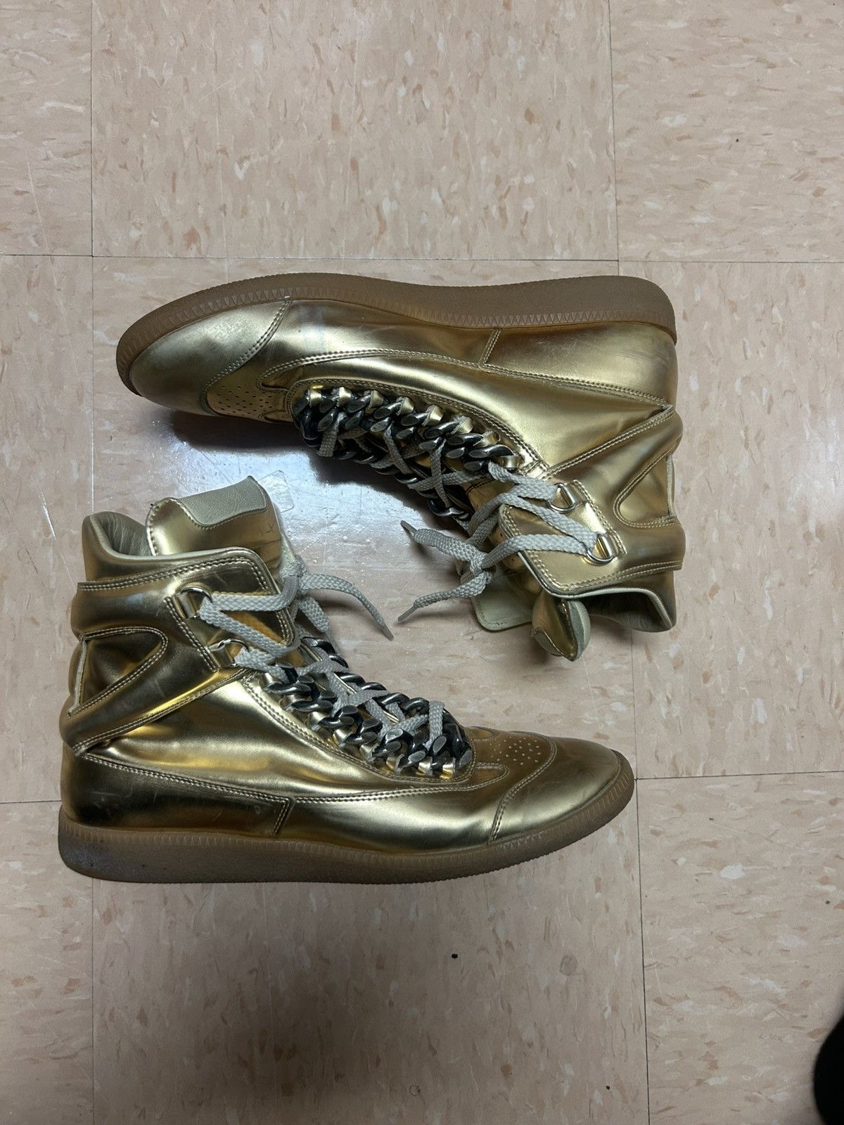 Maison Margiela Maison Margiela Chain Paneled GAT Sneaker Gold Size US 9 / EU 42 - 3 Thumbnail