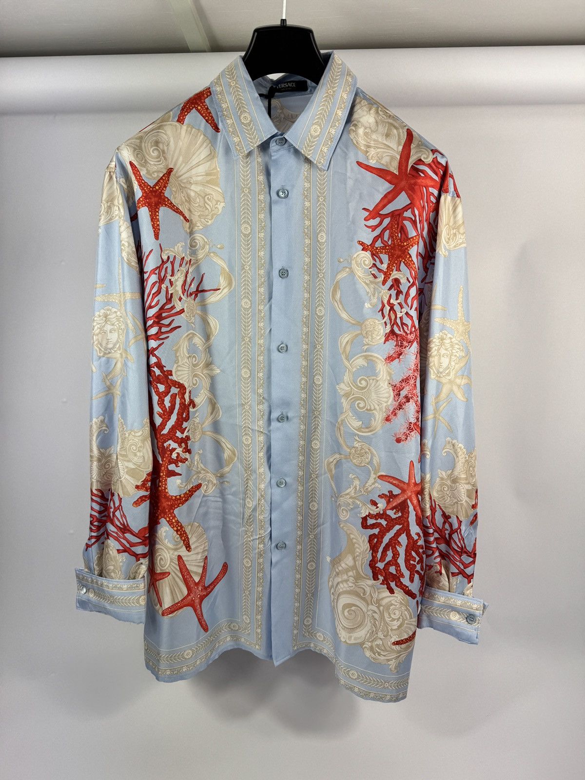 Versace SEASCAPE PRINT SILK SHIRT Size US L / EU 52-54 / 3 - 1 Thumbnail