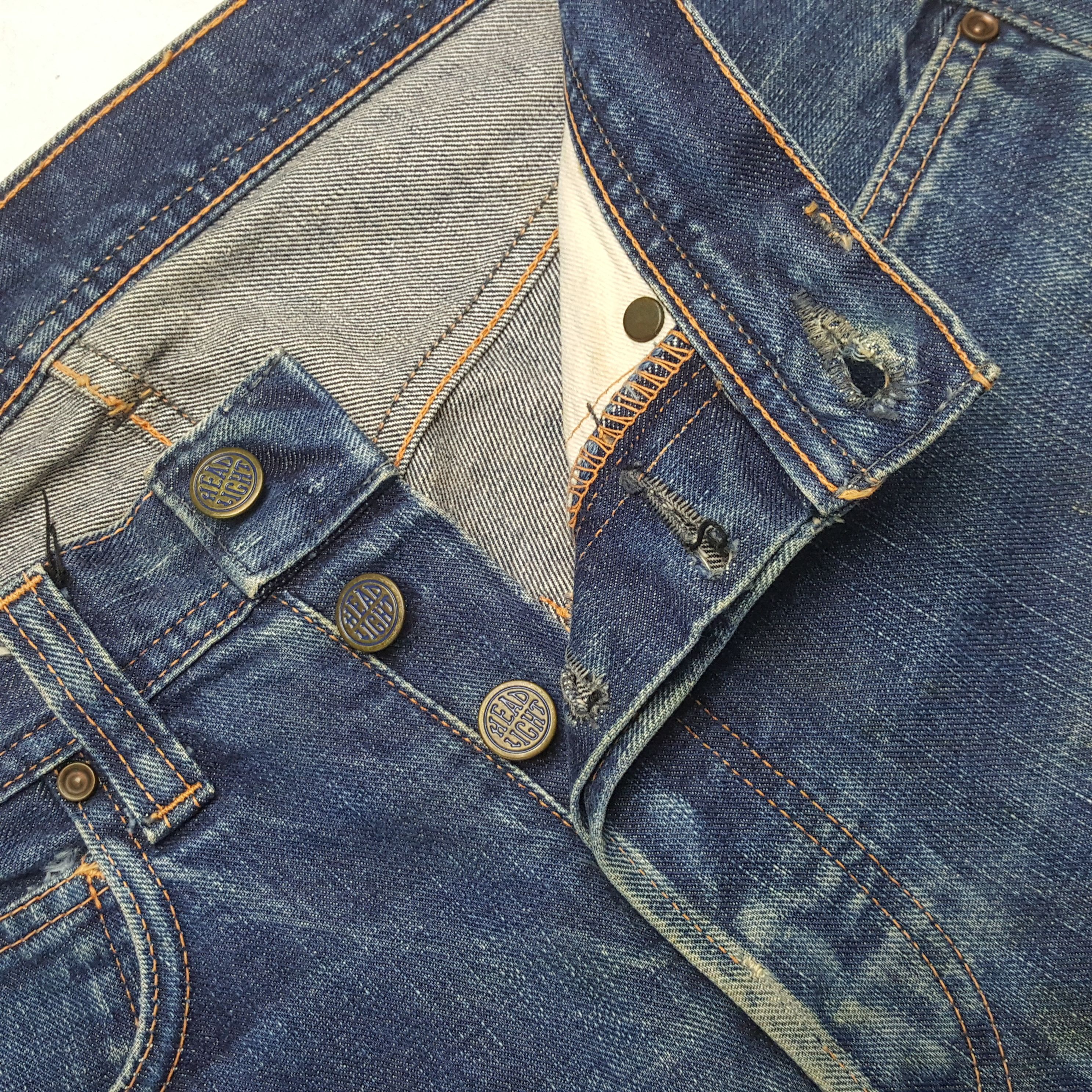 Japanese Brand Vintage Head Light Japanese Brand Distressed Jeans RR13 Size US 30 / EU 46 - 13 Thumbnail