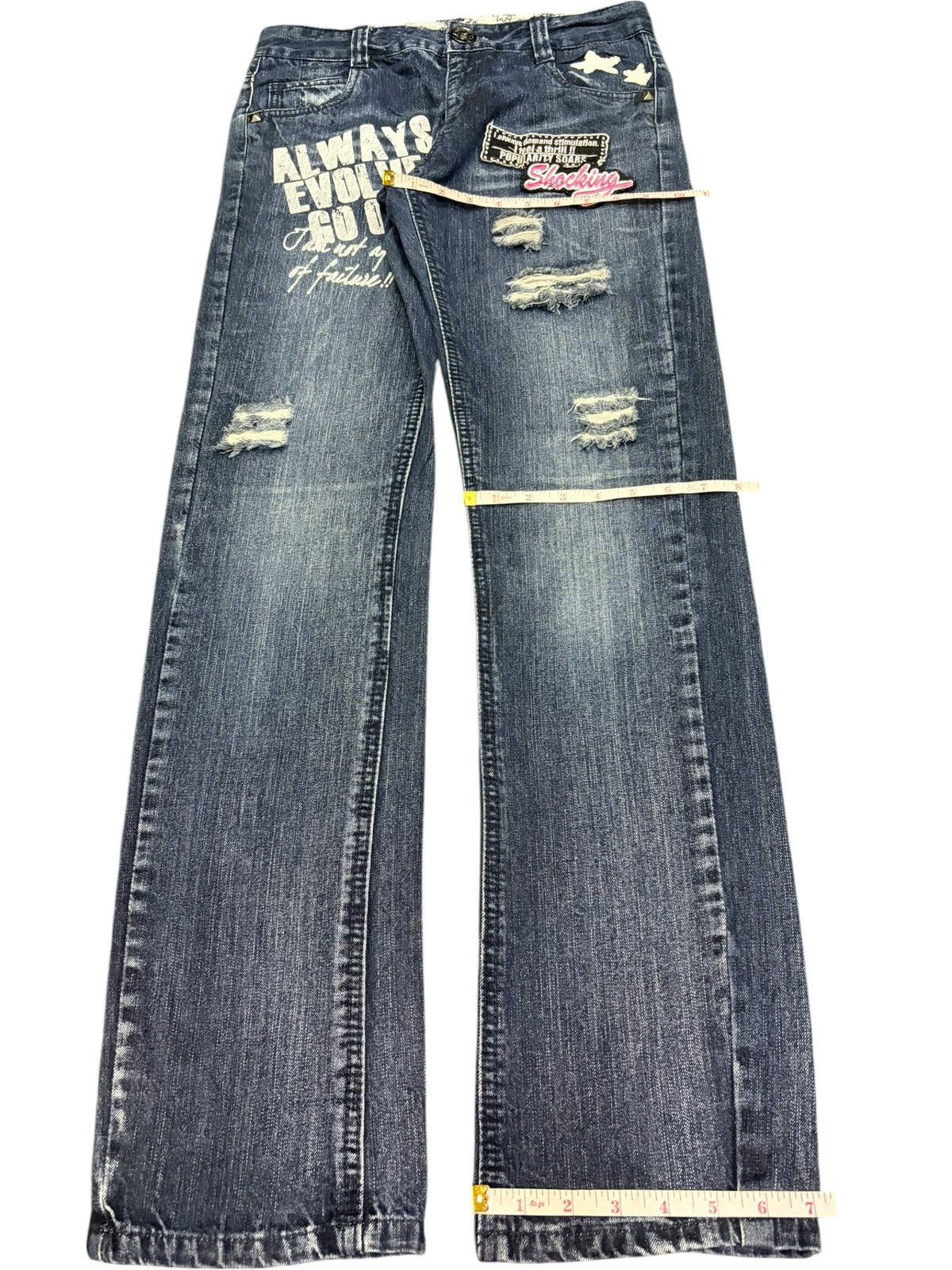 Dsquared2 Vintage Japanese Brand Patches Distressed Jeans Size 30" / US 8 / IT 44 - 8 Thumbnail
