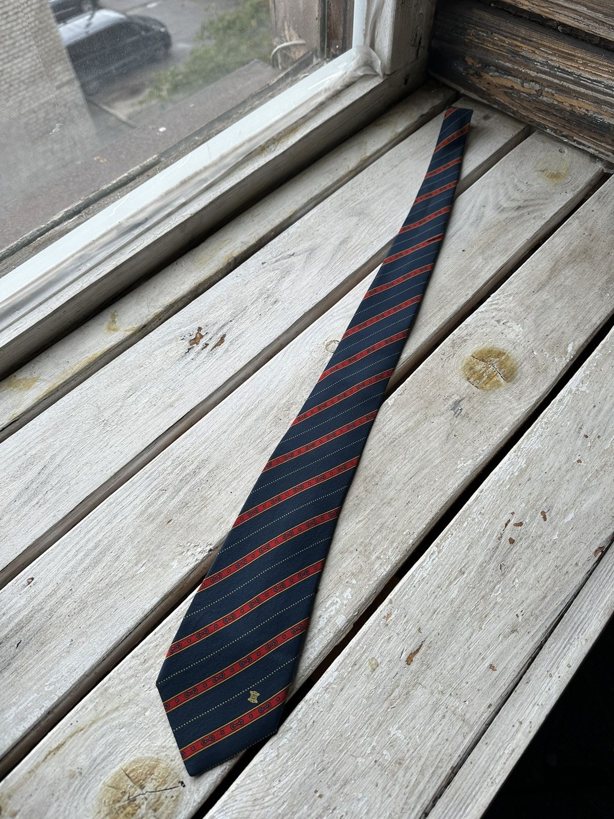 Celine × Vintage ❗️RARE Celine luxury silk tie vintage paris hand made Size ONE SIZE - 6 Thumbnail