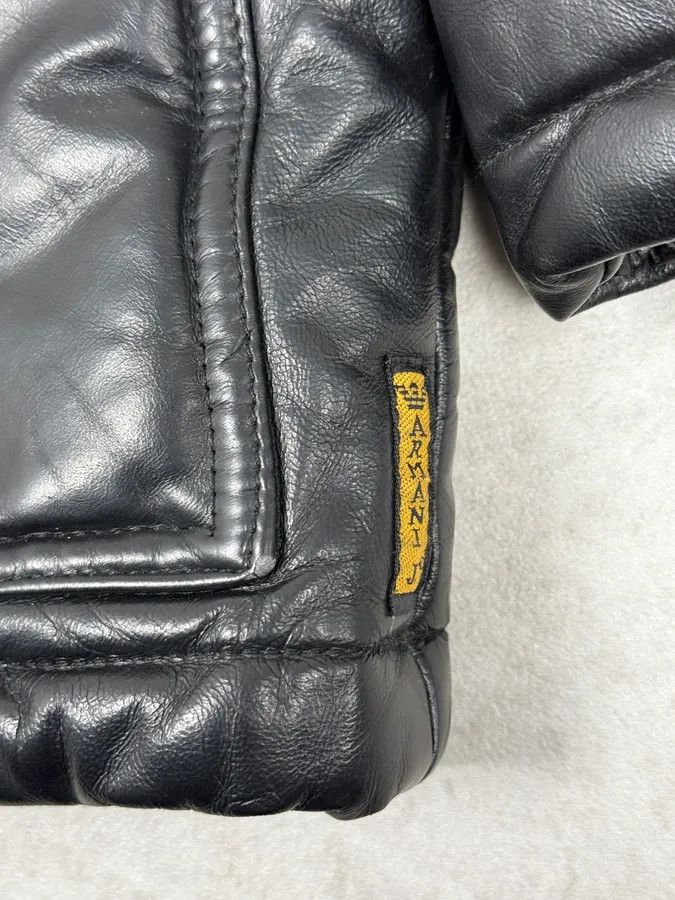 Armani 1990s Armani Black Leather Puffer Jacket Size US XL / EU 56 / 4 - 9 Thumbnail