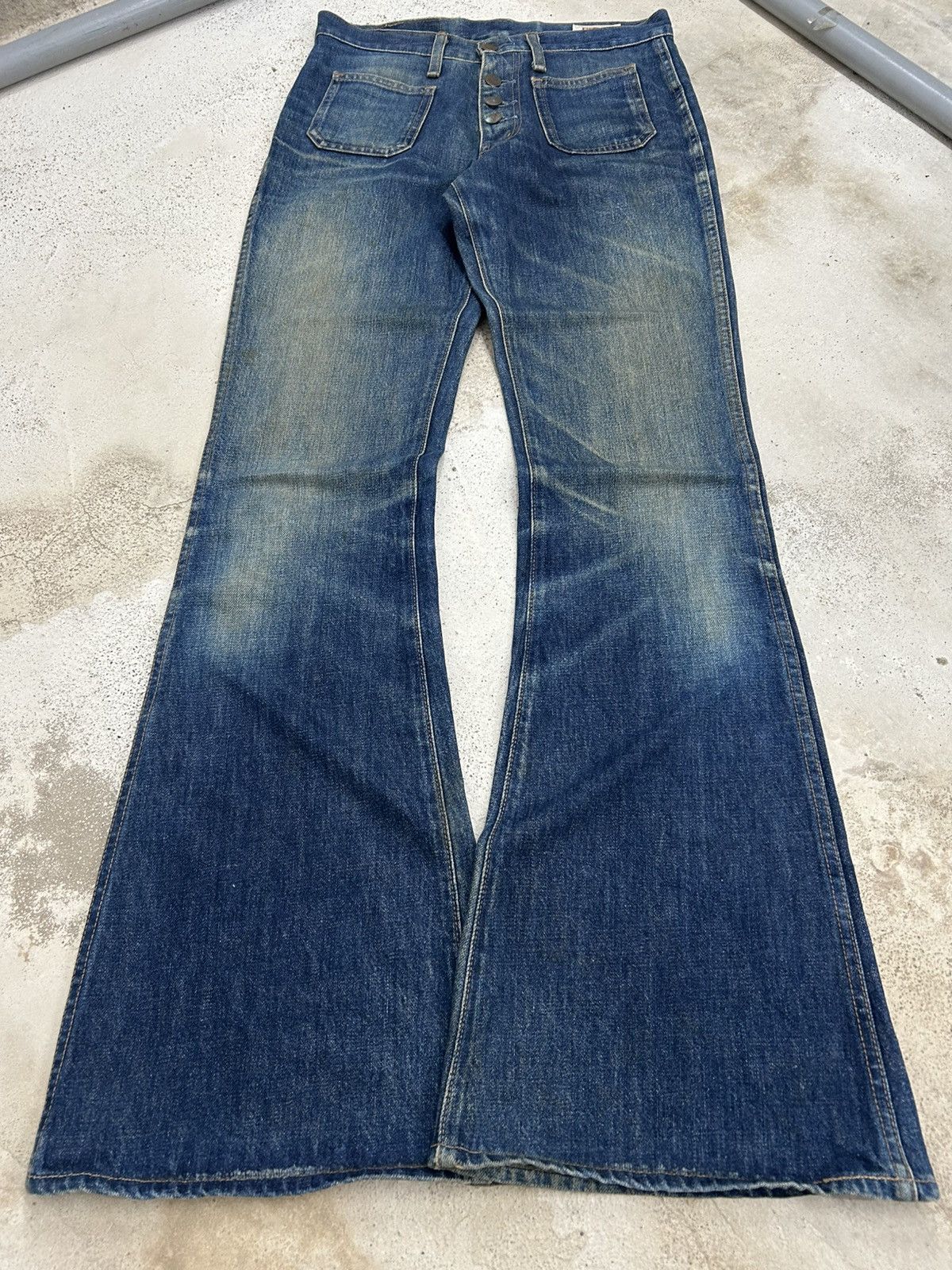 Big John Vintage 80s Big John Bell Bottom Mid Rise Mud Washed Size US 29 - 1 Thumbnail