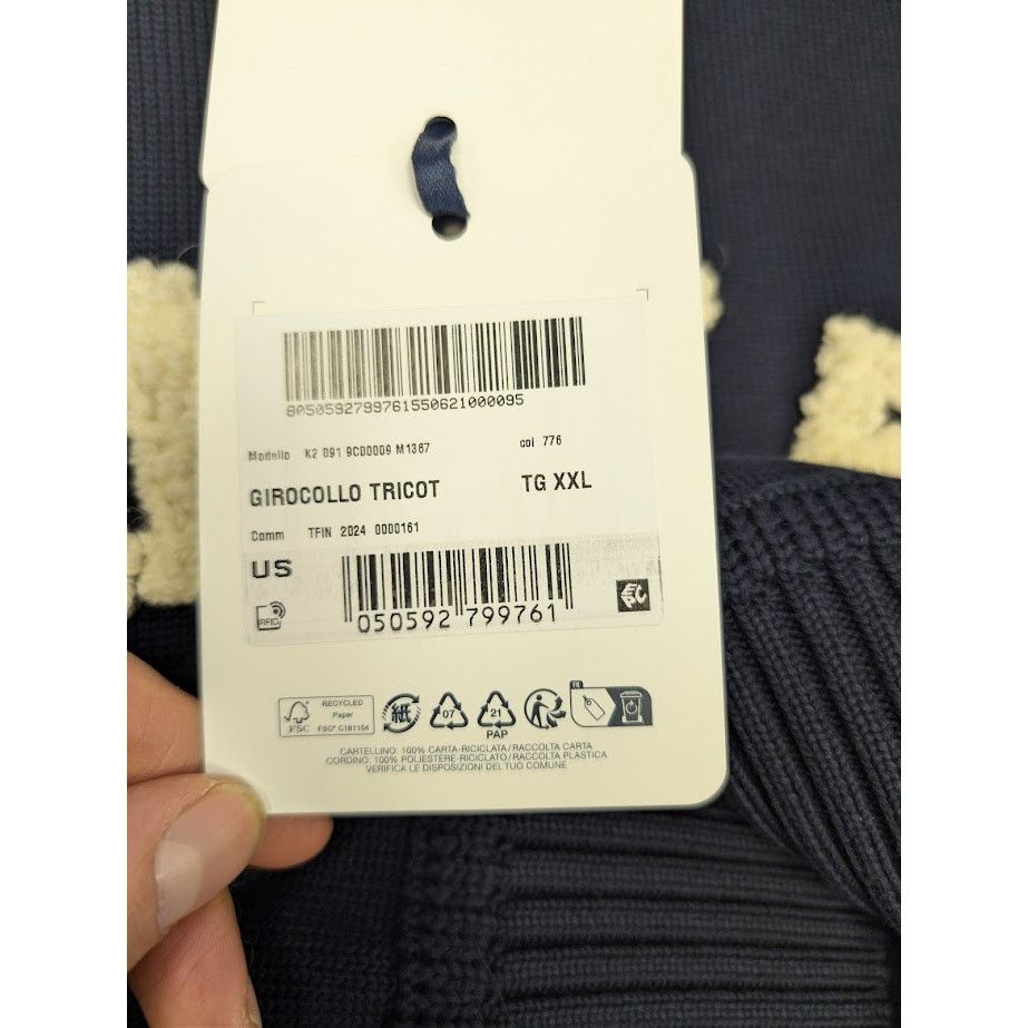 Moncler o1rshd1 Girocollo Tricot Sweater in Navy Size US XXL / EU 58 / 5 - 24 Thumbnail