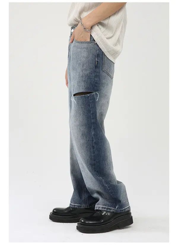 Japanese Brand Manami x Riyo Vintage gradient wash side ripped jeans y2k Size US 32 / EU 48 - 4 Thumbnail