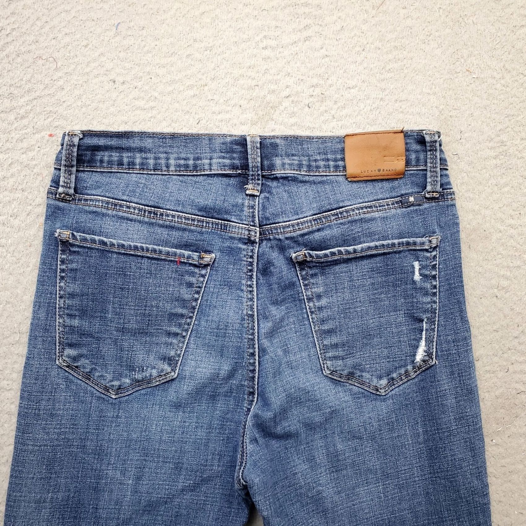 Lucky Brand Lucky Brand Bridgette Skinny Jeans Womens Size 8 Navy Denim Distressed Jeans Size 30" / US 8 / IT 44 - 8 Thumbnail