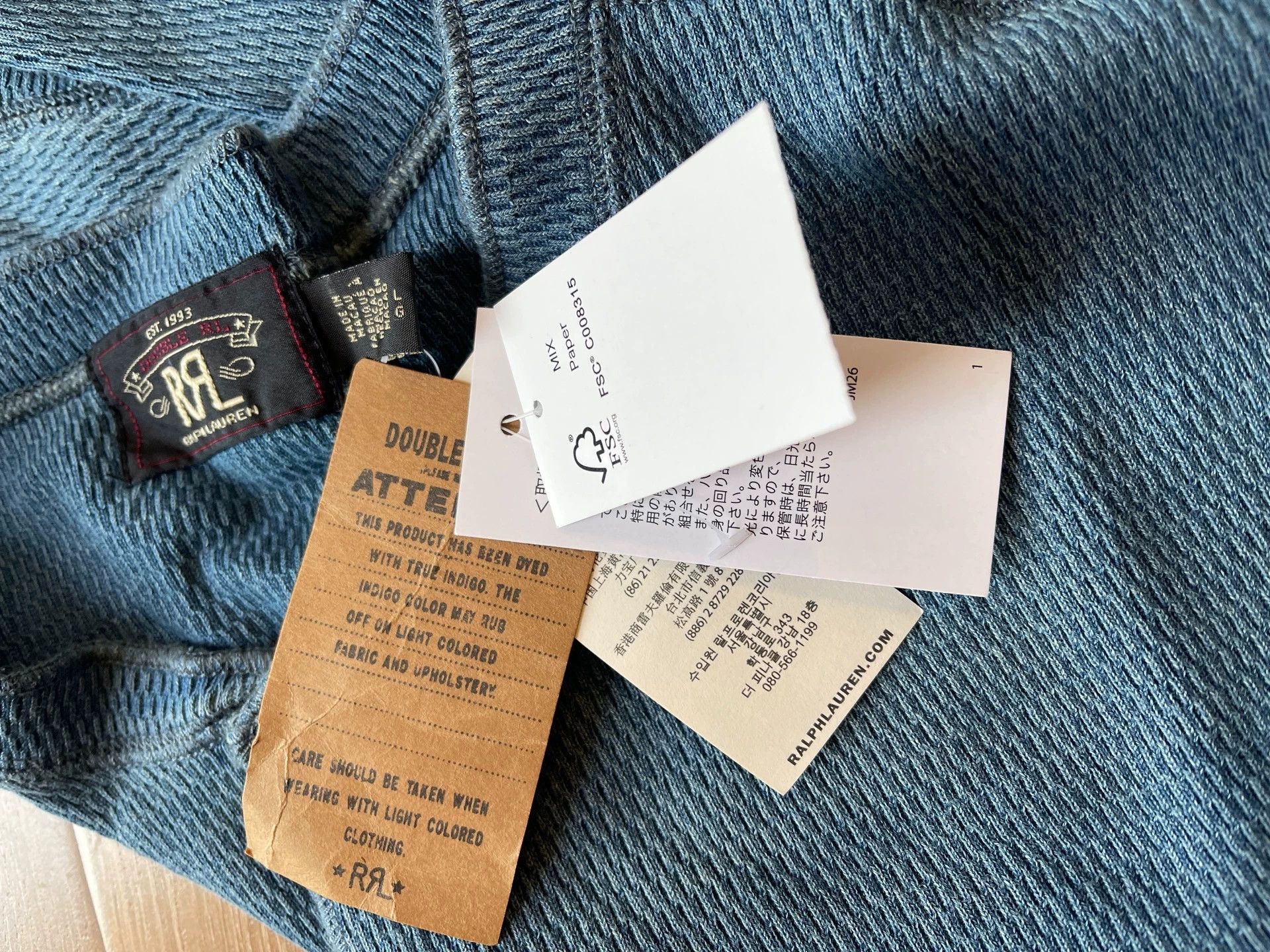 RRL Ralph Lauren RRL Indigo Henry LS Jersey T-Shirt 24AW L Size US L / EU 52-54 / 3 - 8 Thumbnail
