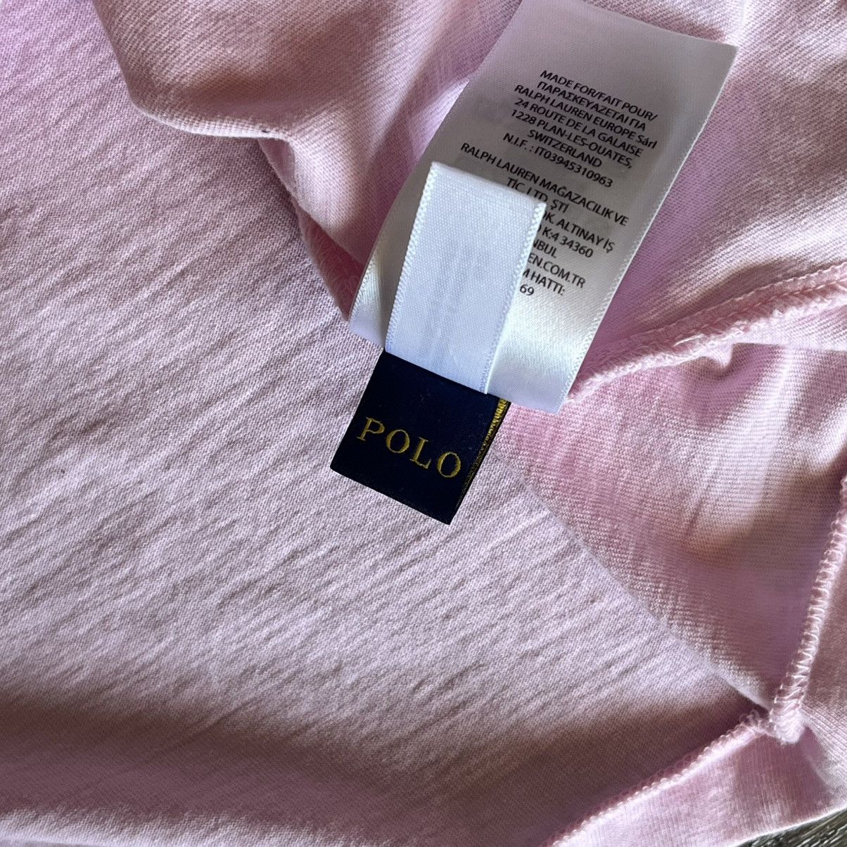 Polo Ralph Lauren Vintage Polo Ralph Lauren Light Baby Pink Arch Logo T Shirt Size US L / EU 52-54 / 3 - 6 Thumbnail