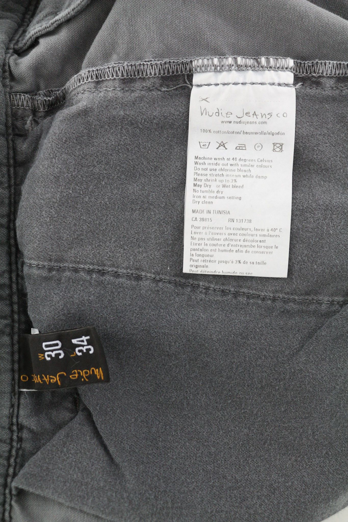 Nudie Jeans KHAKI REGULAR W30/L34 Canvas Sail Cloth Grey Trousers 82660 Size US 30 / EU 46 - 6 Thumbnail