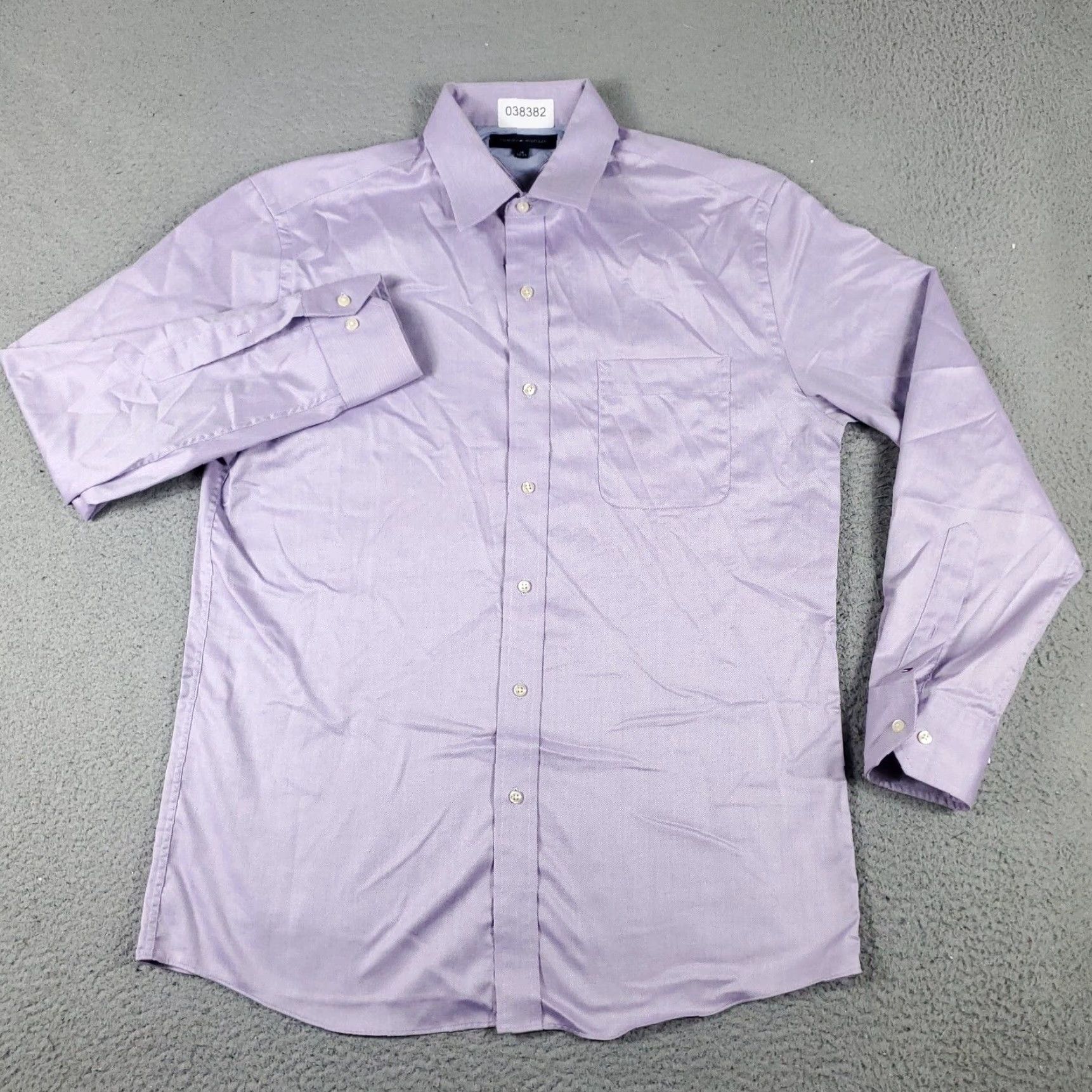 Tommy Hilfiger Tommy Hilfiger Shirt Mens 16 Purple Dress Button Up Long Sleeve Shirt Adult Medium Purple Dress Shirt Classic Modern Preppy Wedding Workwear Mens Size 42R - 2 Thumbnail