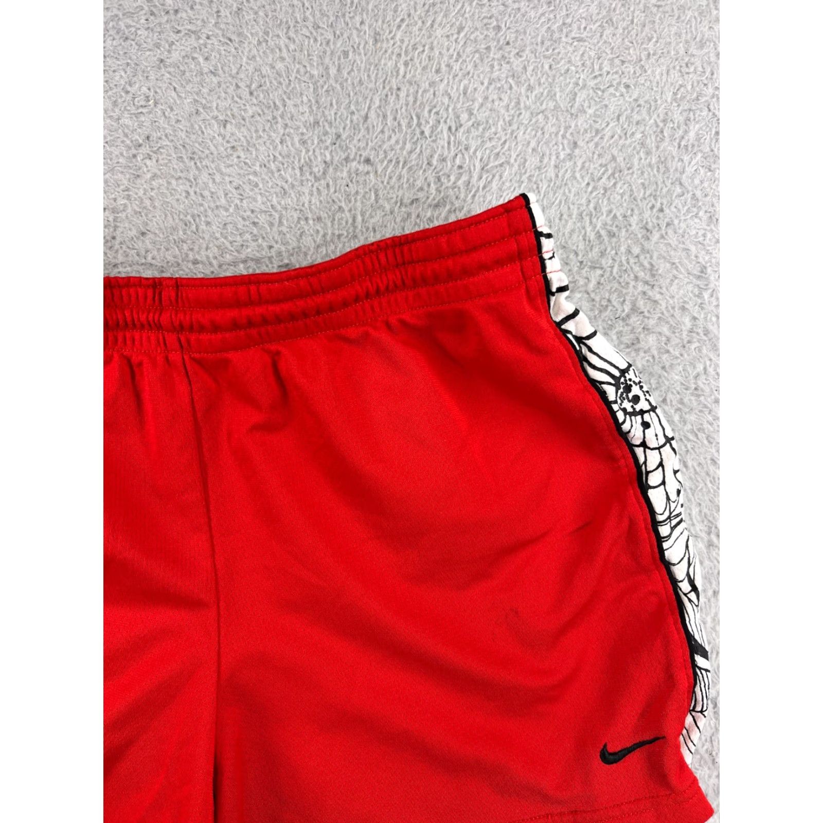 Nike Nike Shorts Womens Large Red White Running Jogging Polyester DriFit Spiderweb Size 36" / US 14 / IT 50 - 6 Thumbnail