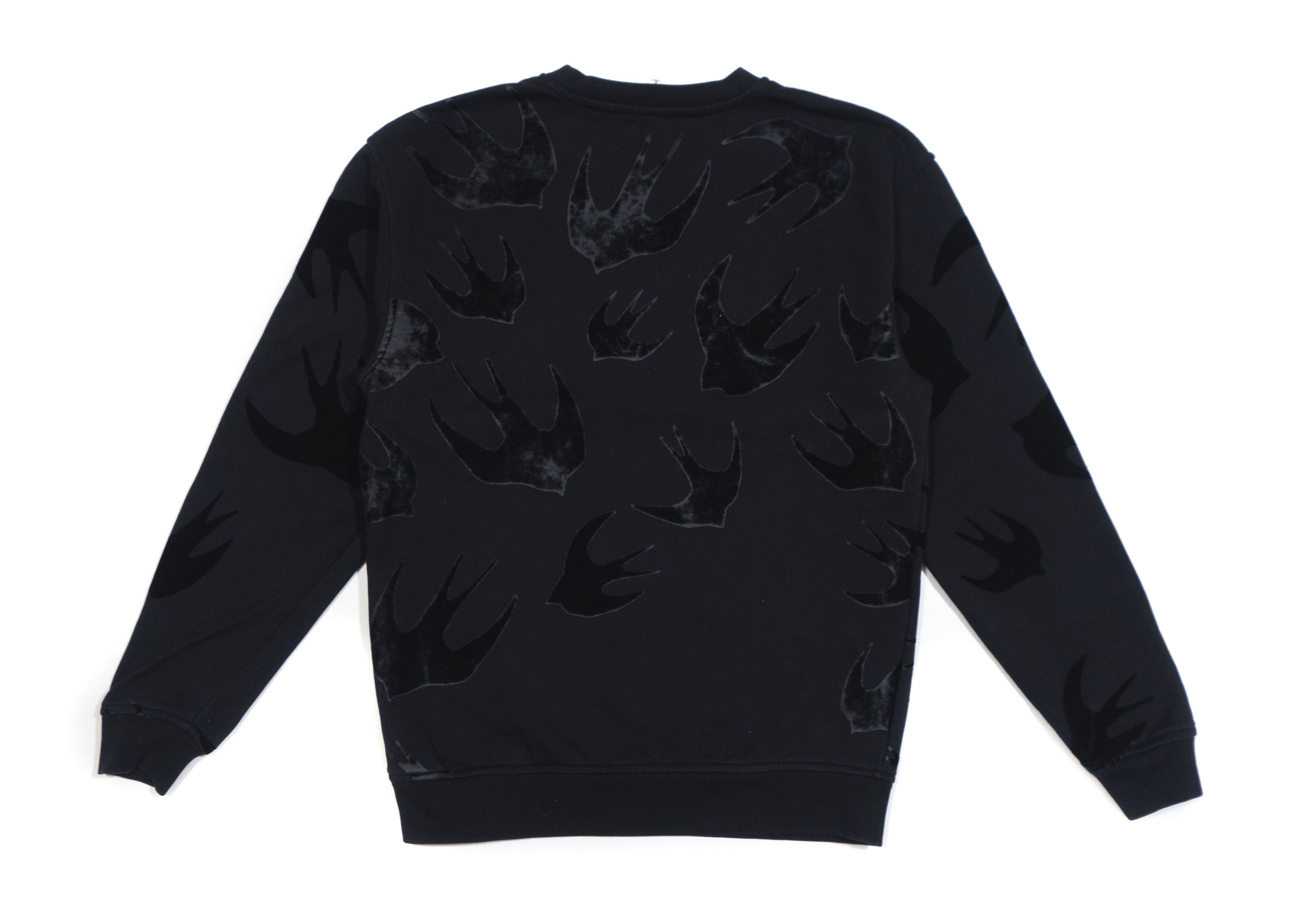 Alexander McQueen Birds Velour Logos Monogram Sweatshirt Size US XXS / EU 40 - 2 Thumbnail