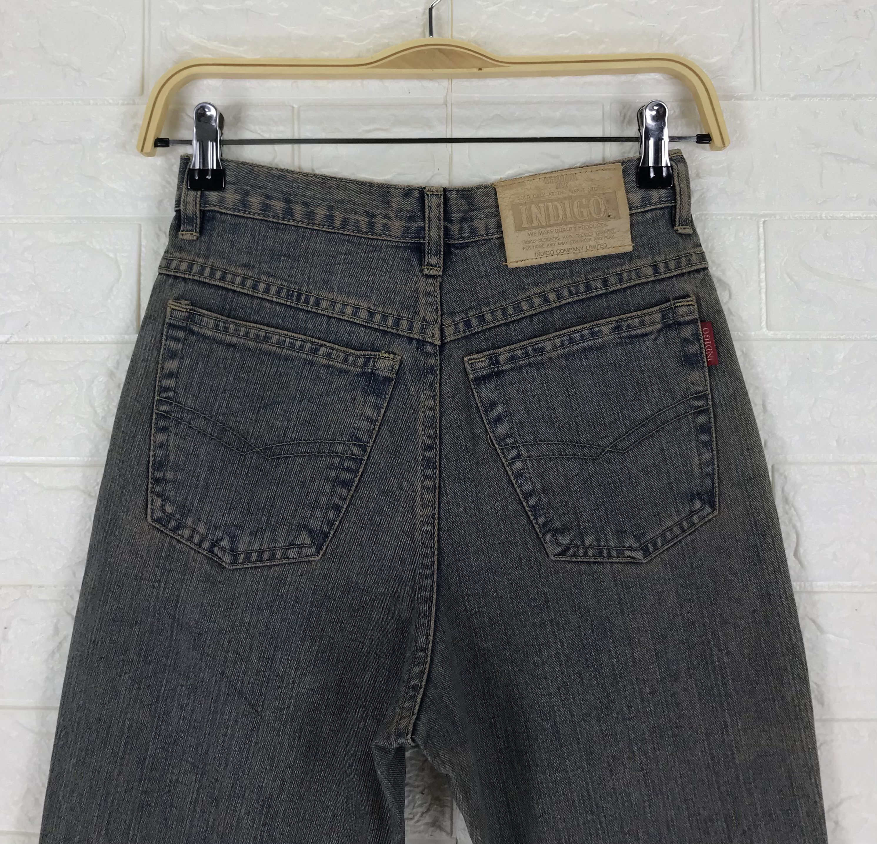 Indigo Vintage Indigo Mud Wash Button Leg Flare Jeans Size 25" / US 0 / IT 36 - 6 Thumbnail